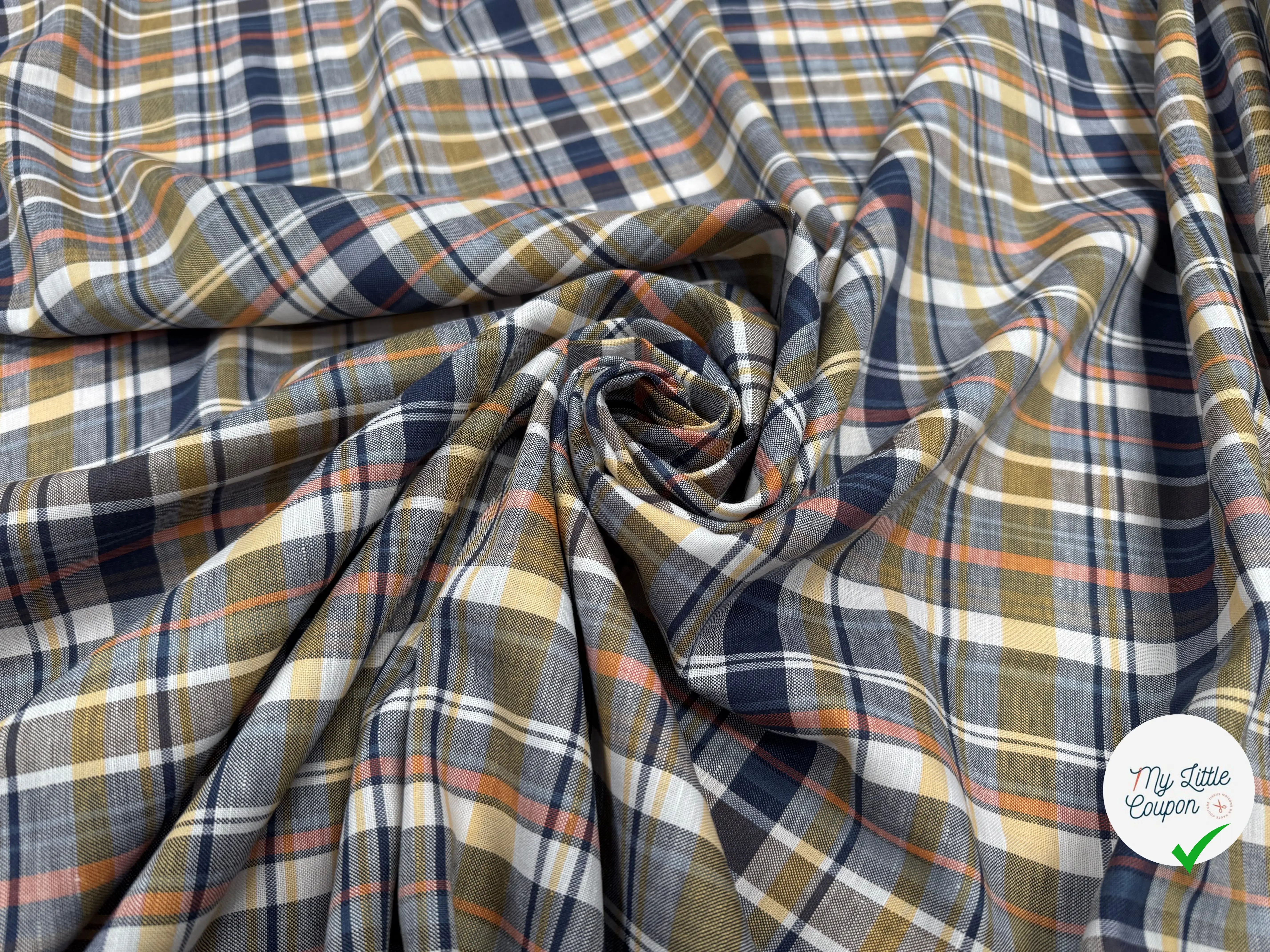 TISSU CHEMISE COTON NATTE CARREAUX - My Little Coupon