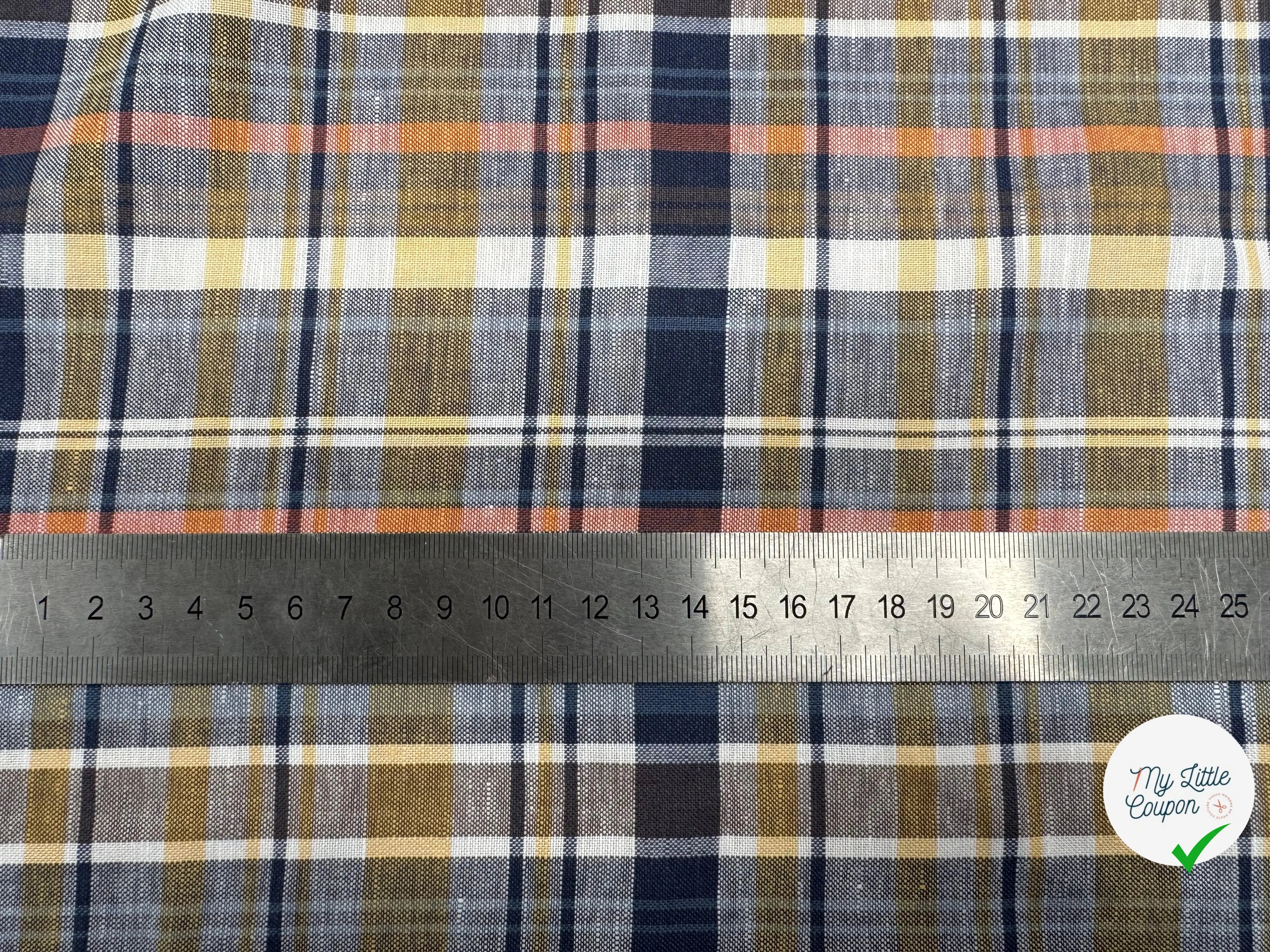 TISSU CHEMISE COTON NATTE CARREAUX - My Little Coupon