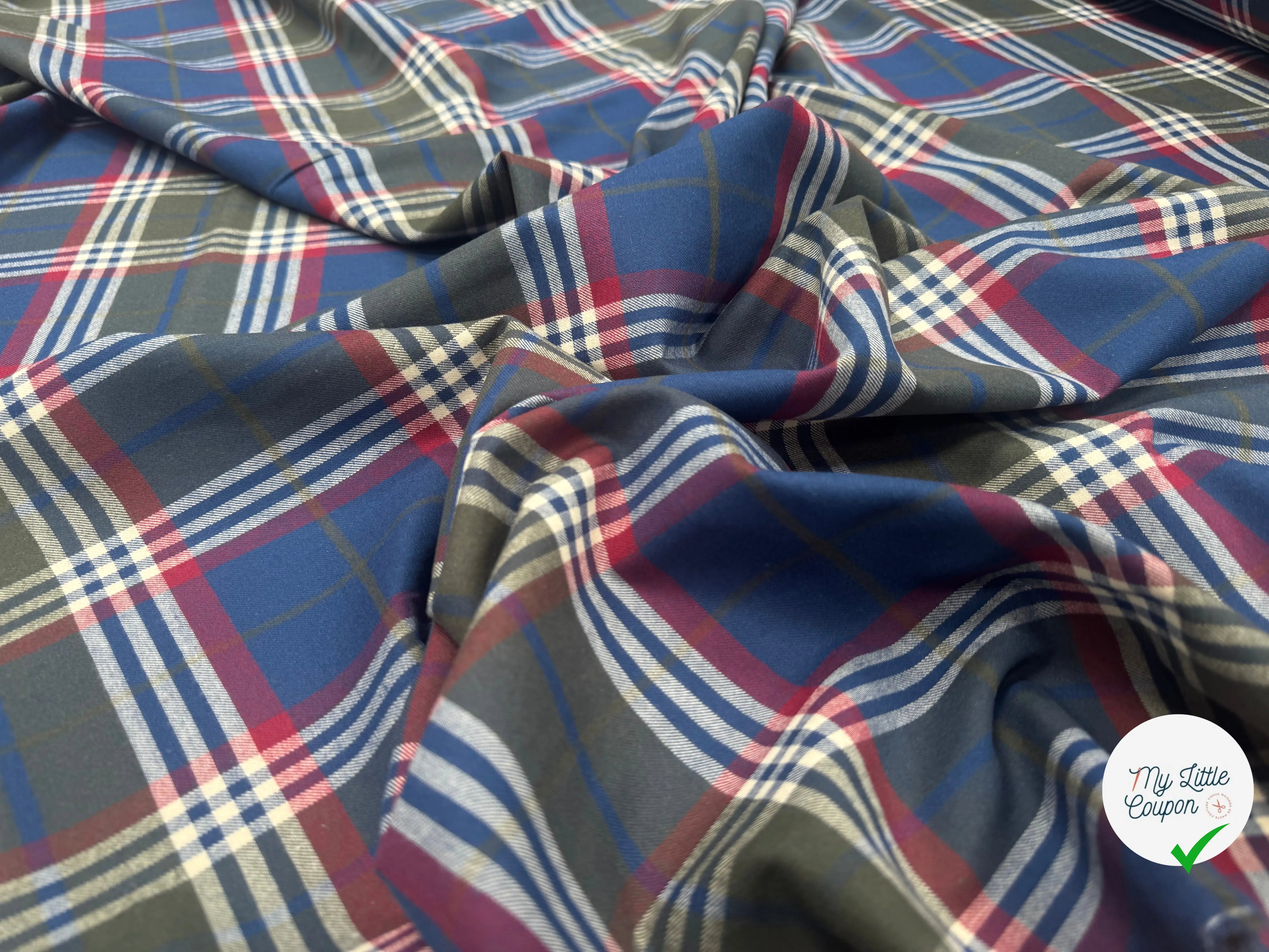 TISSU CHEMISE COTON TRAPPEUR CARREAUX - My Little Coupon