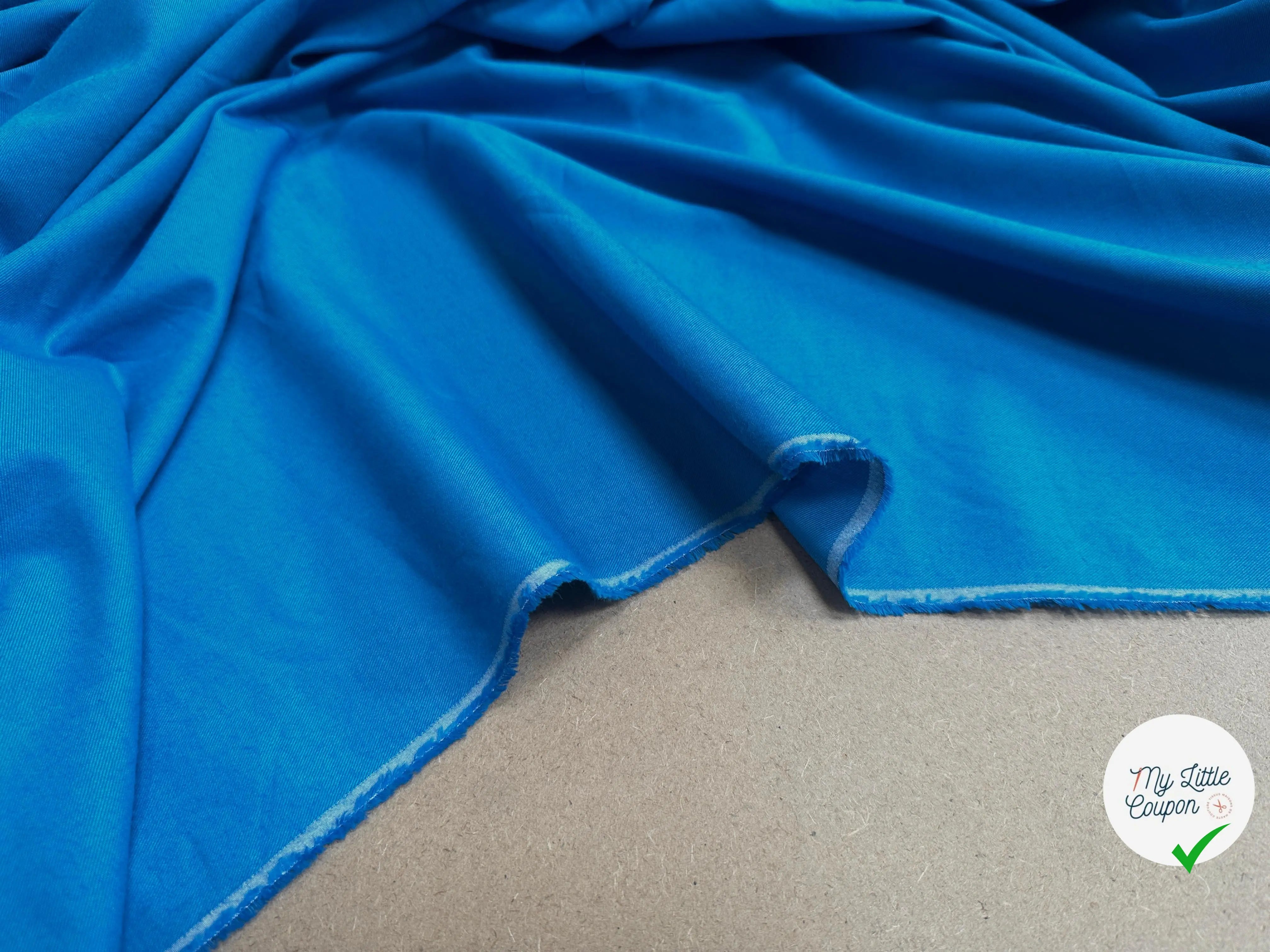 TISSU CHEMISE FLANELETTE COTON BLEU THOMAS MASON - My Little Coupon