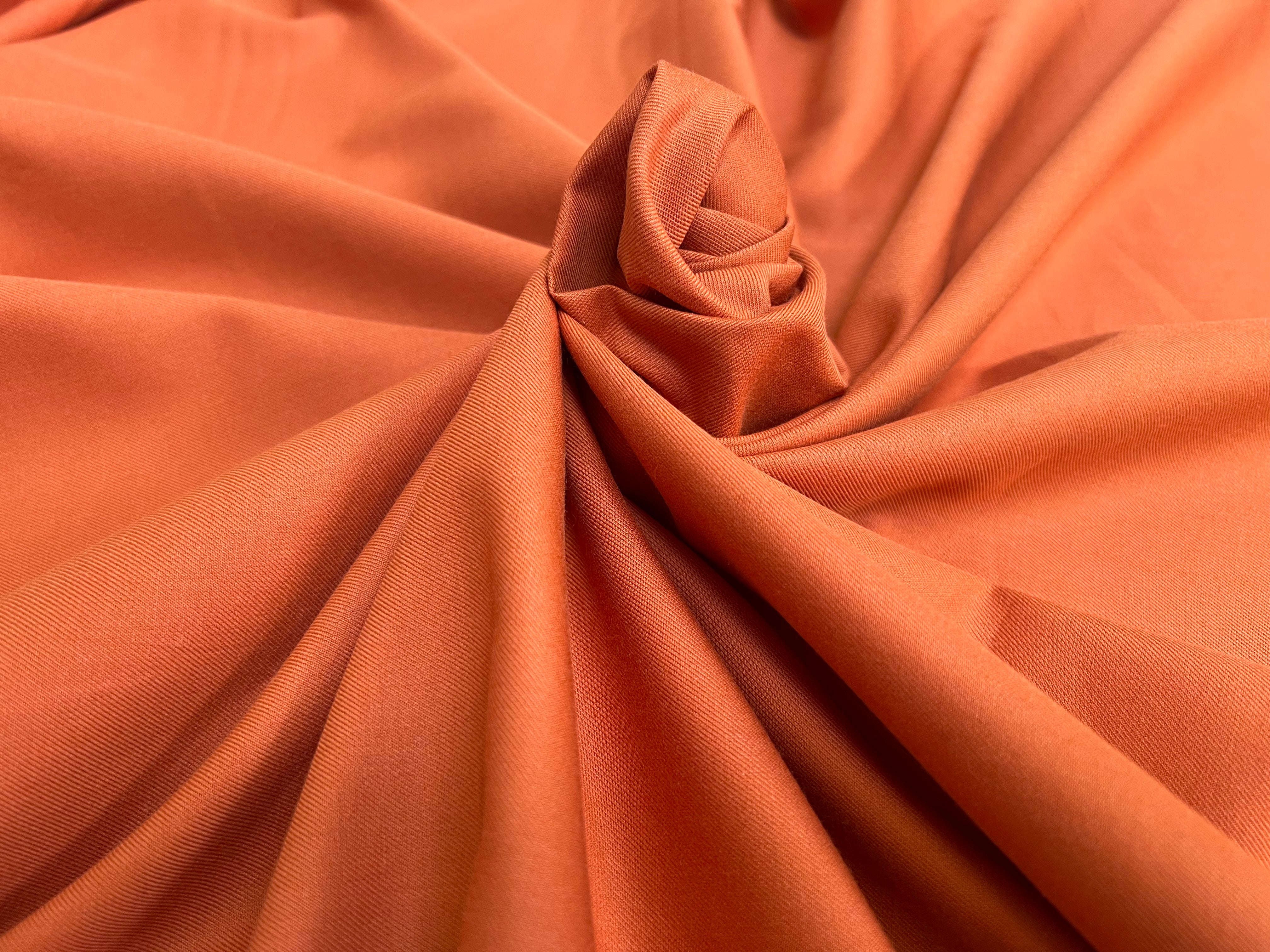 TISSU CHEMISE FLANELETTE COTON ORANGE THOMAS MASON - My Little Coupon