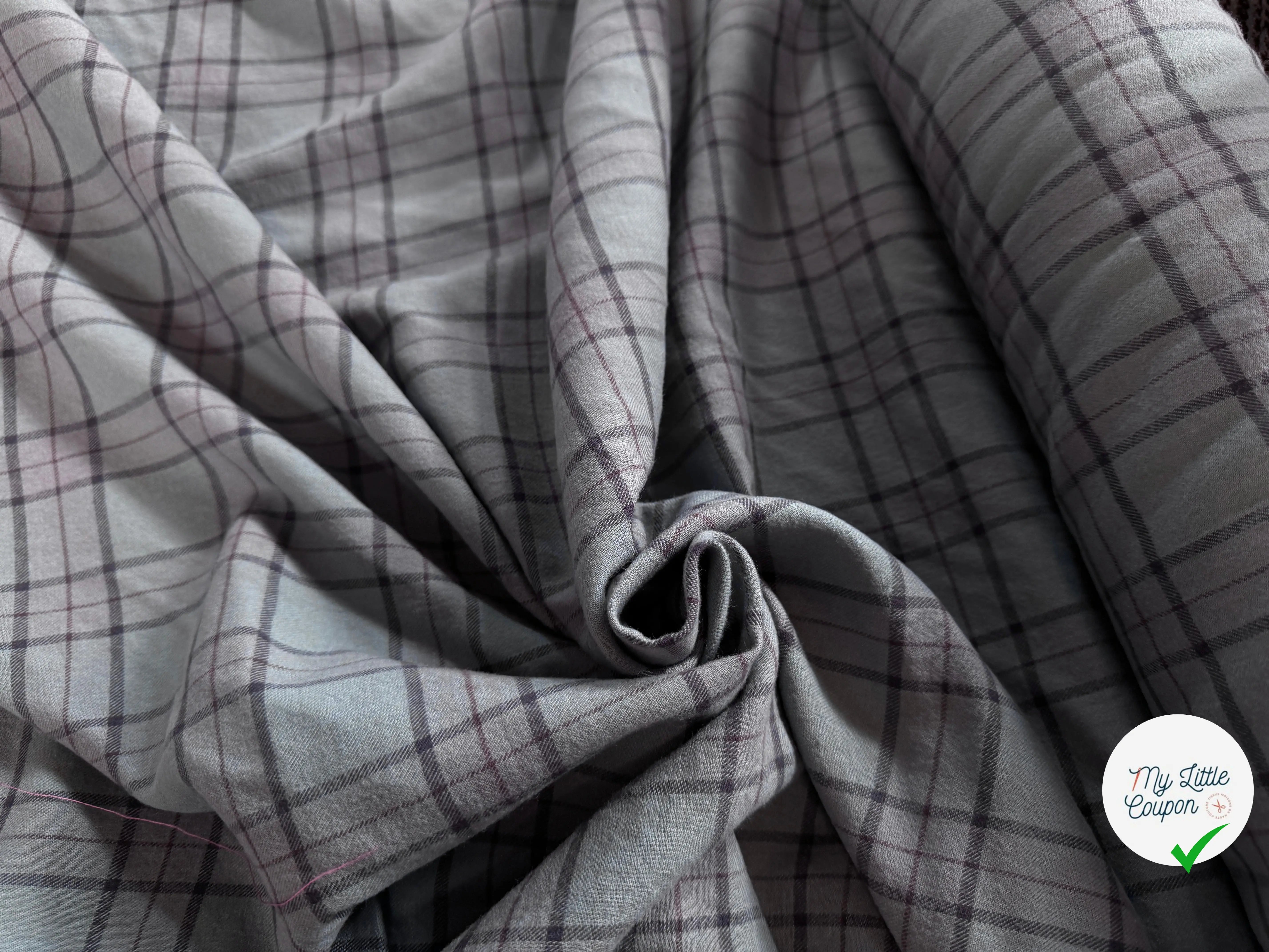 TISSU CHEMISE FLANELLETTE TRAPPEUR BLEU - My Little Coupon