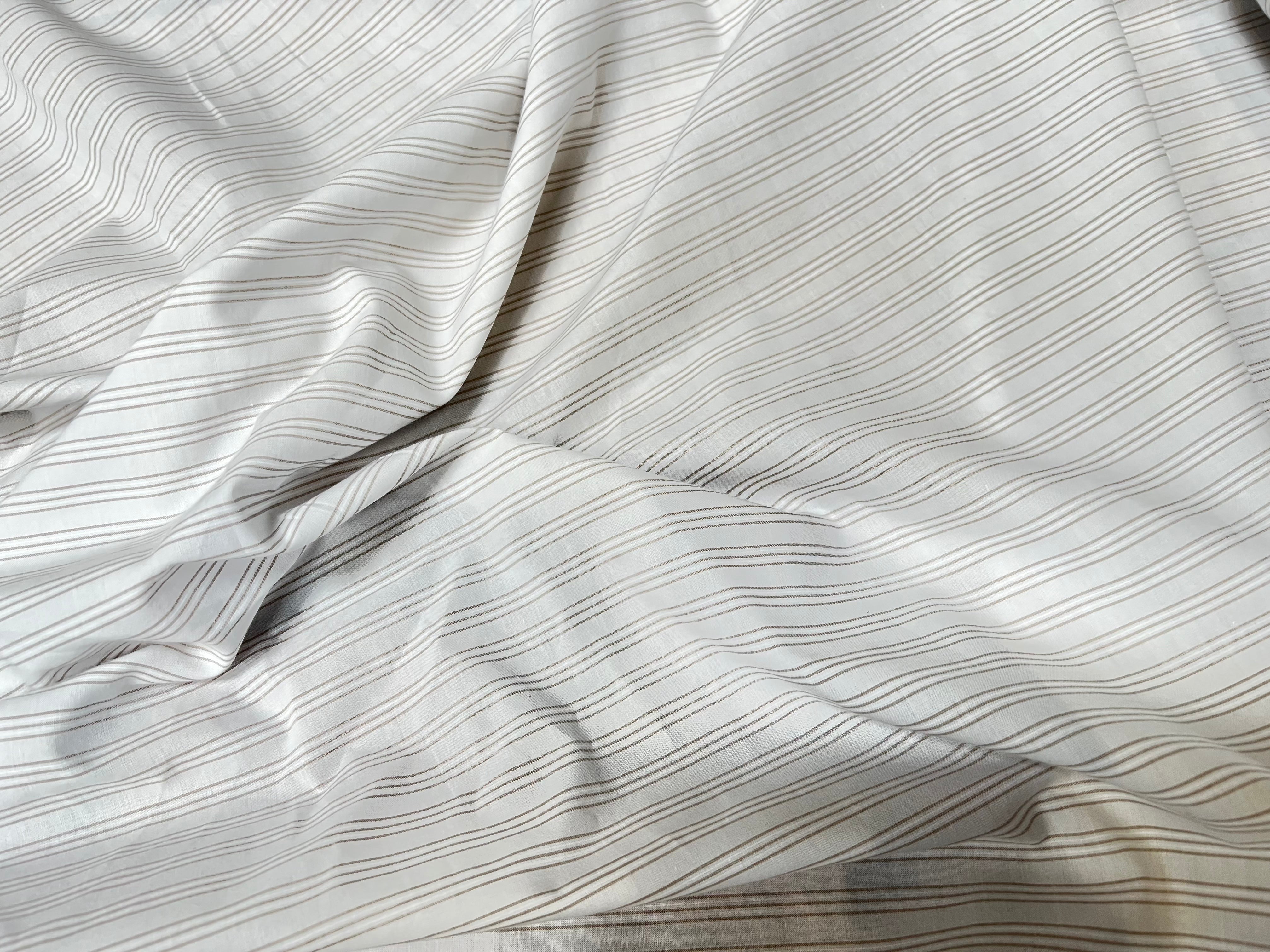 TISSU CHEMISE LÉGÈREMENT DUVETEUX RAYURES MADE IN PORTUGAL - My Little Coupon