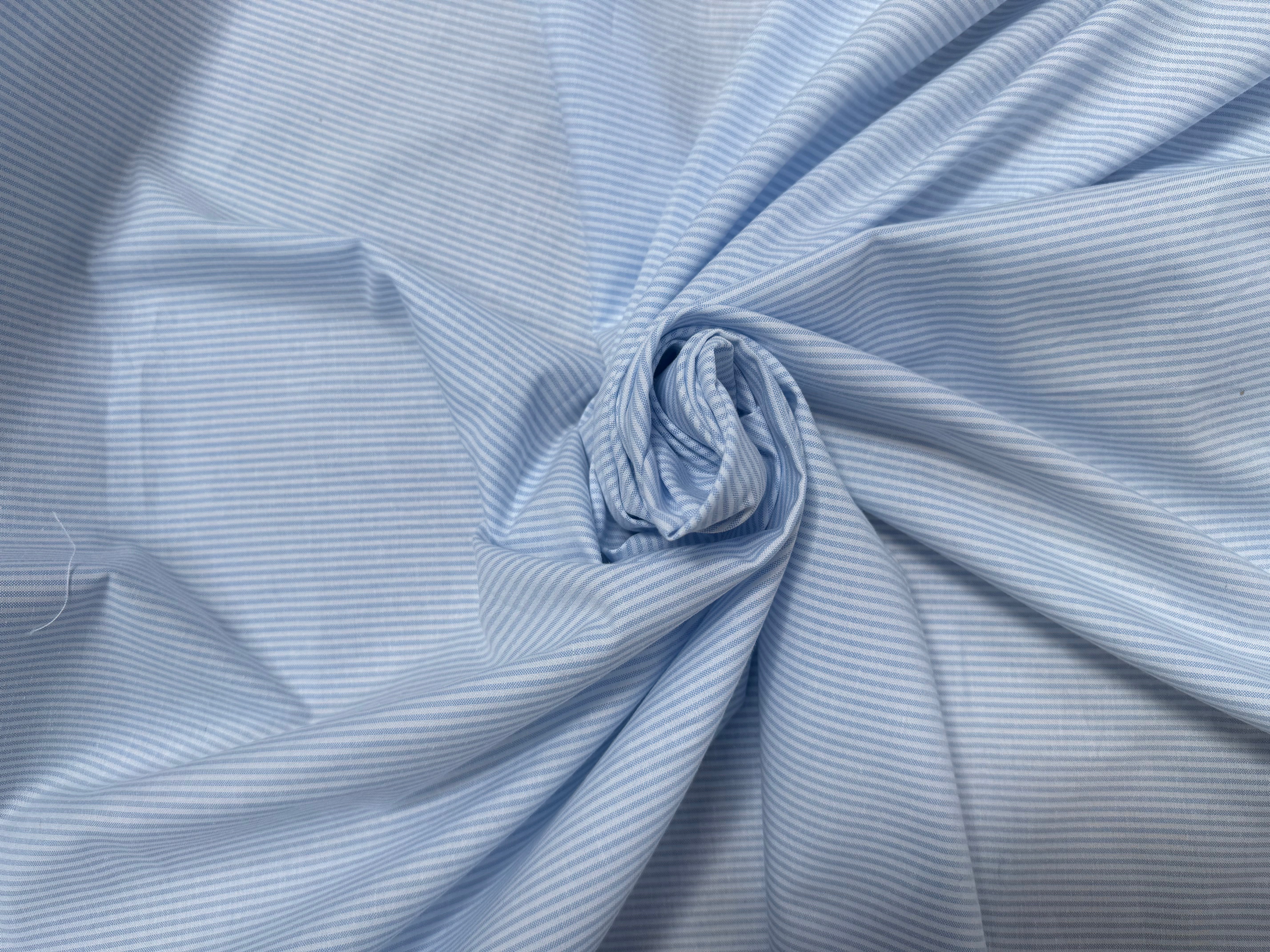 TISSU CHEMISE OXFORD COTON À RAYURES BLEU ET BLANC - My Little Coupon