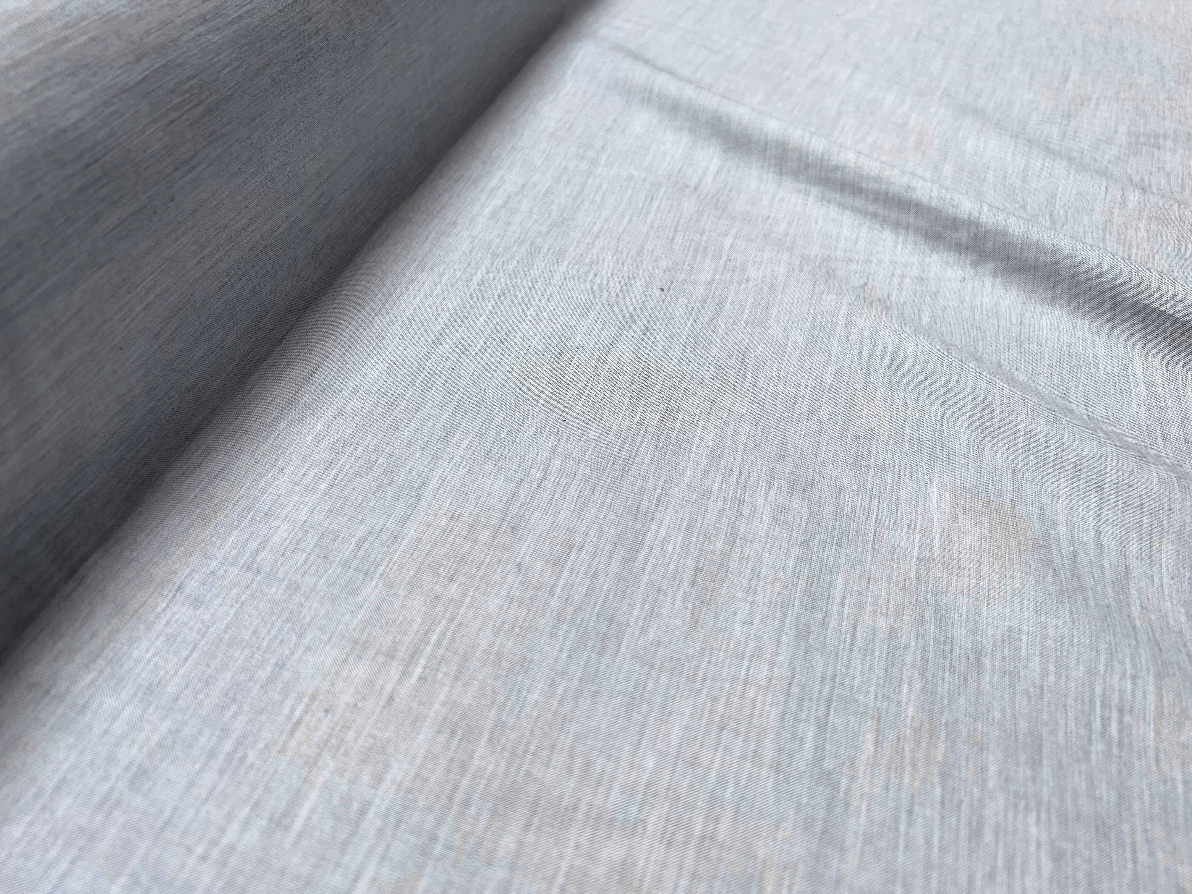 TISSU CHEMISE OXFORD GRIS TRÈS LÉGÈREMENT BLEUTÉ - My Little Coupon