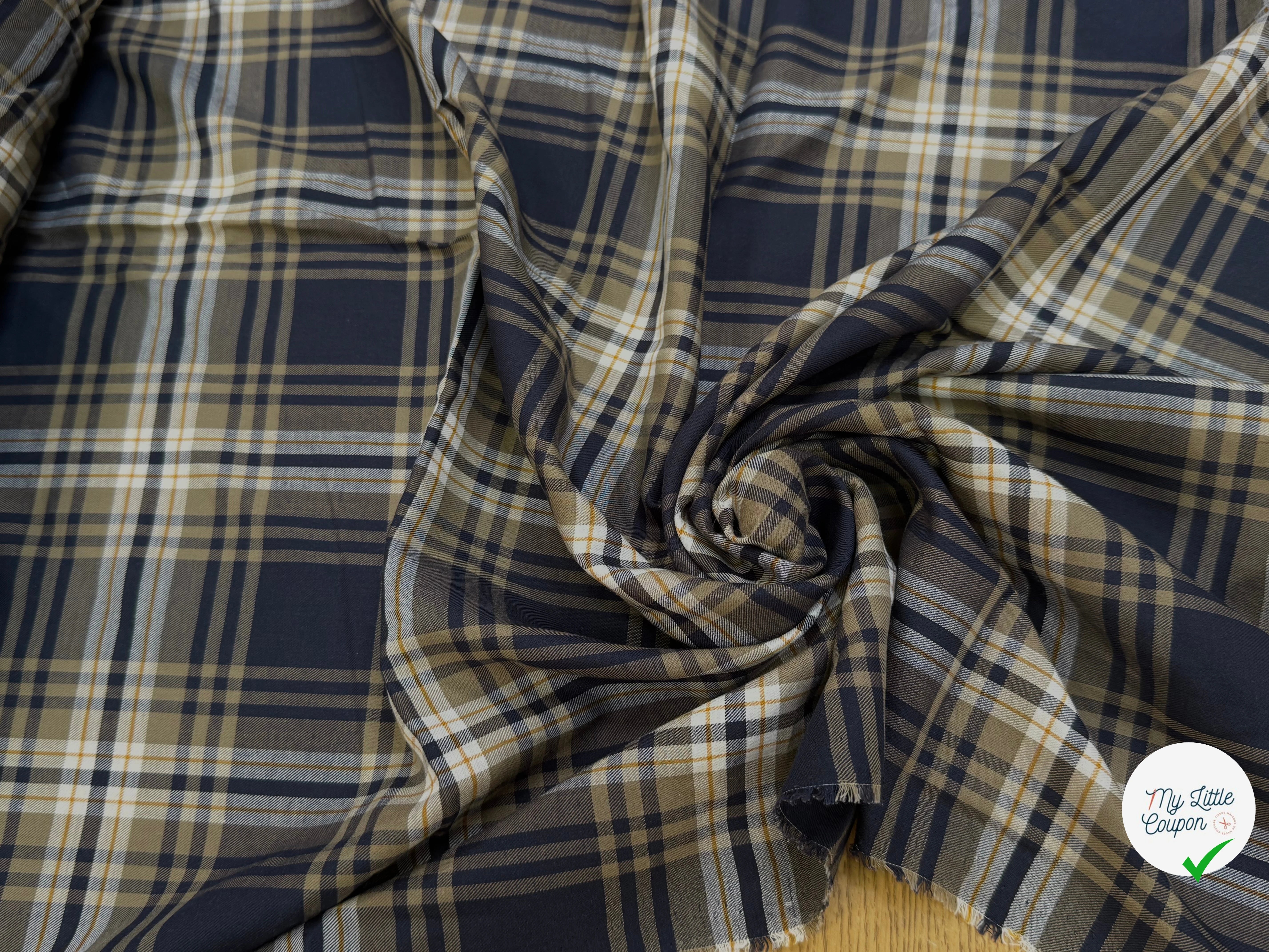 TISSU CHEMISE SUBTILE FALL JAPAN 2 MARRON NAVY - My Little Coupon