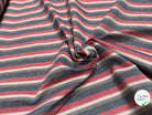 TISSU COTON ASPECT OXFORD 70% COTON RAYURES ROUGE - My Little Coupon