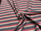 TISSU COTON ASPECT OXFORD 70% COTON RAYURES ROUGE - My Little Coupon