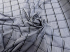 TISSU COTON CHEMISE FOND GRIS MOTIFS CARREAUX GRIS FONCÉ ULRTA DOUX - My Little Coupon