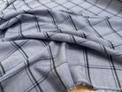 TISSU COTON CHEMISE FOND GRIS MOTIFS CARREAUX GRIS FONCÉ ULRTA DOUX - My Little Coupon