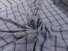 TISSU COTON CHEMISE FOND GRIS MOTIFS CARREAUX GRIS FONCÉ ULRTA DOUX - My Little Coupon