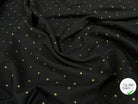 TISSU COTON CHEMISE SERGÉE MOTIF POIS OR SUR NOIR - My Little Coupon
