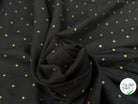 TISSU COTON CHEMISE SERGÉE MOTIF POIS OR SUR NOIR - My Little Coupon
