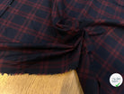 TISSU COTON LYOCELL CHEMISE BLEU À CARREAUX ROUGE STYLE BÛCHERON - My Little Coupon