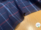TISSU COTON TRAPPEUR A GRANDS CARREAUX BICOLORE BLEU NAVY ET ROUGE - My Little Coupon