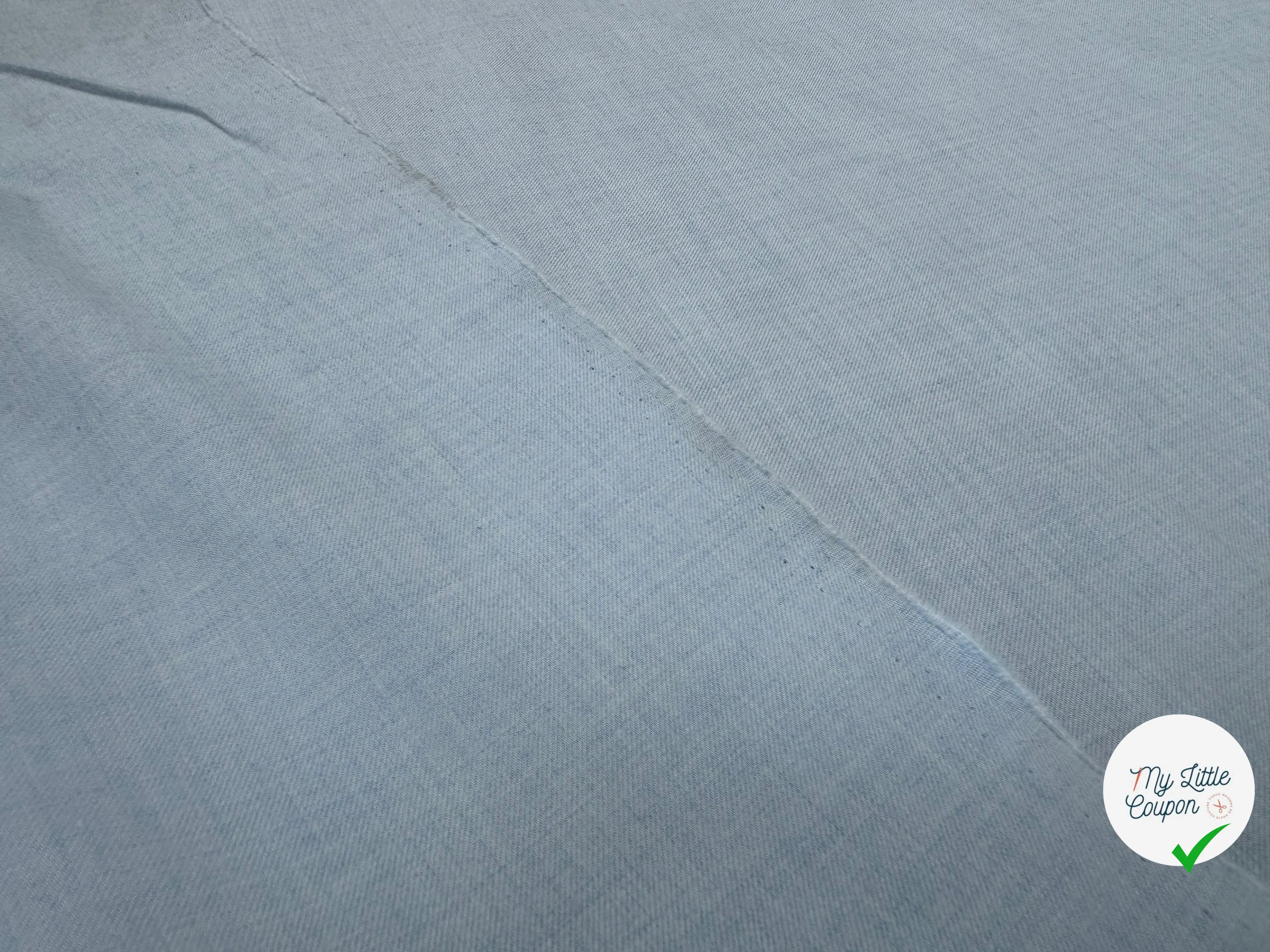 TISSU COTON TRAPPEUR BICOLORE GRIS ET BLEU CIEL - My Little Coupon