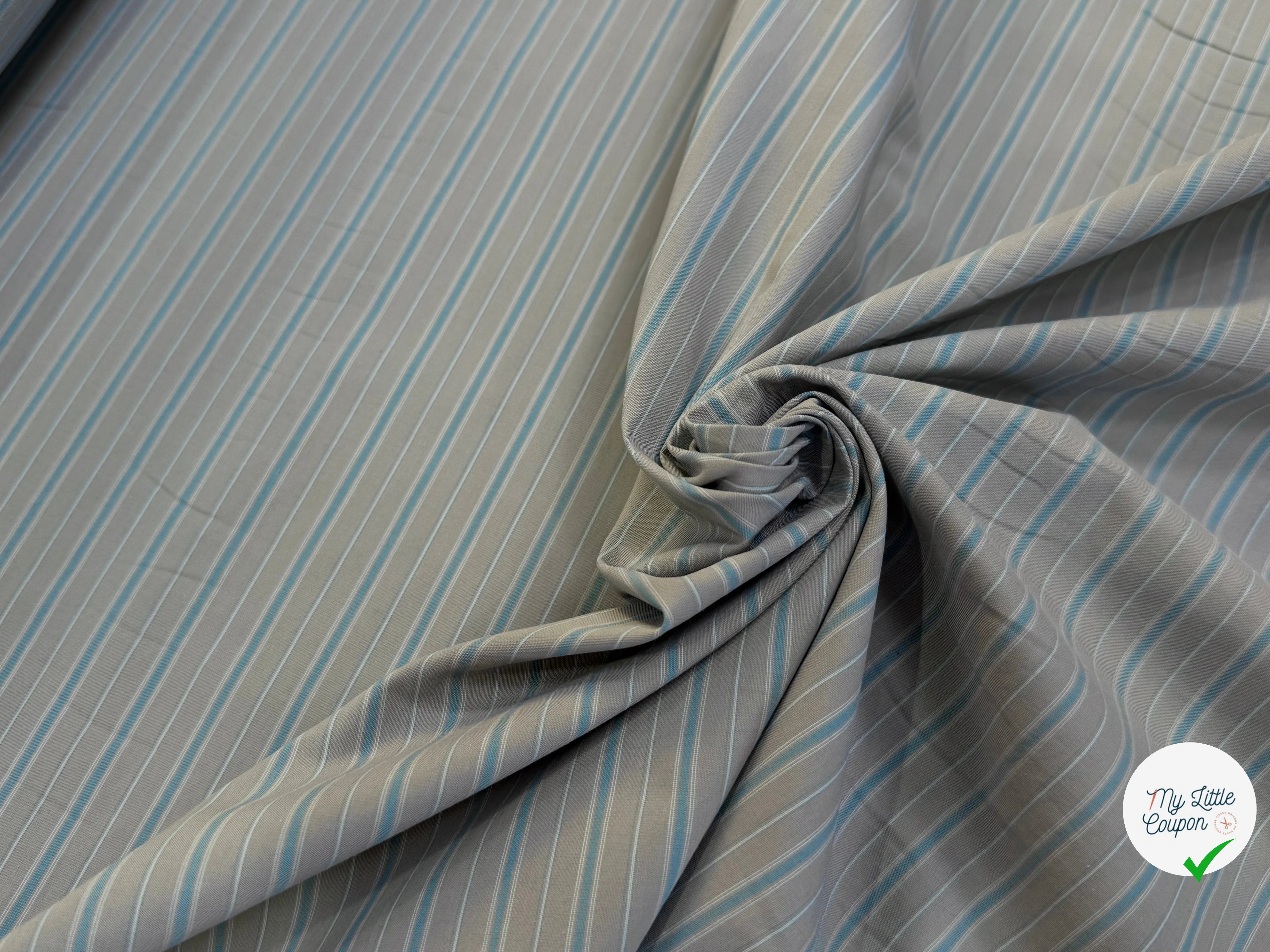 TISSU CRAQUANT GROSSES RAYURES VERT GRIS - My Little Coupon