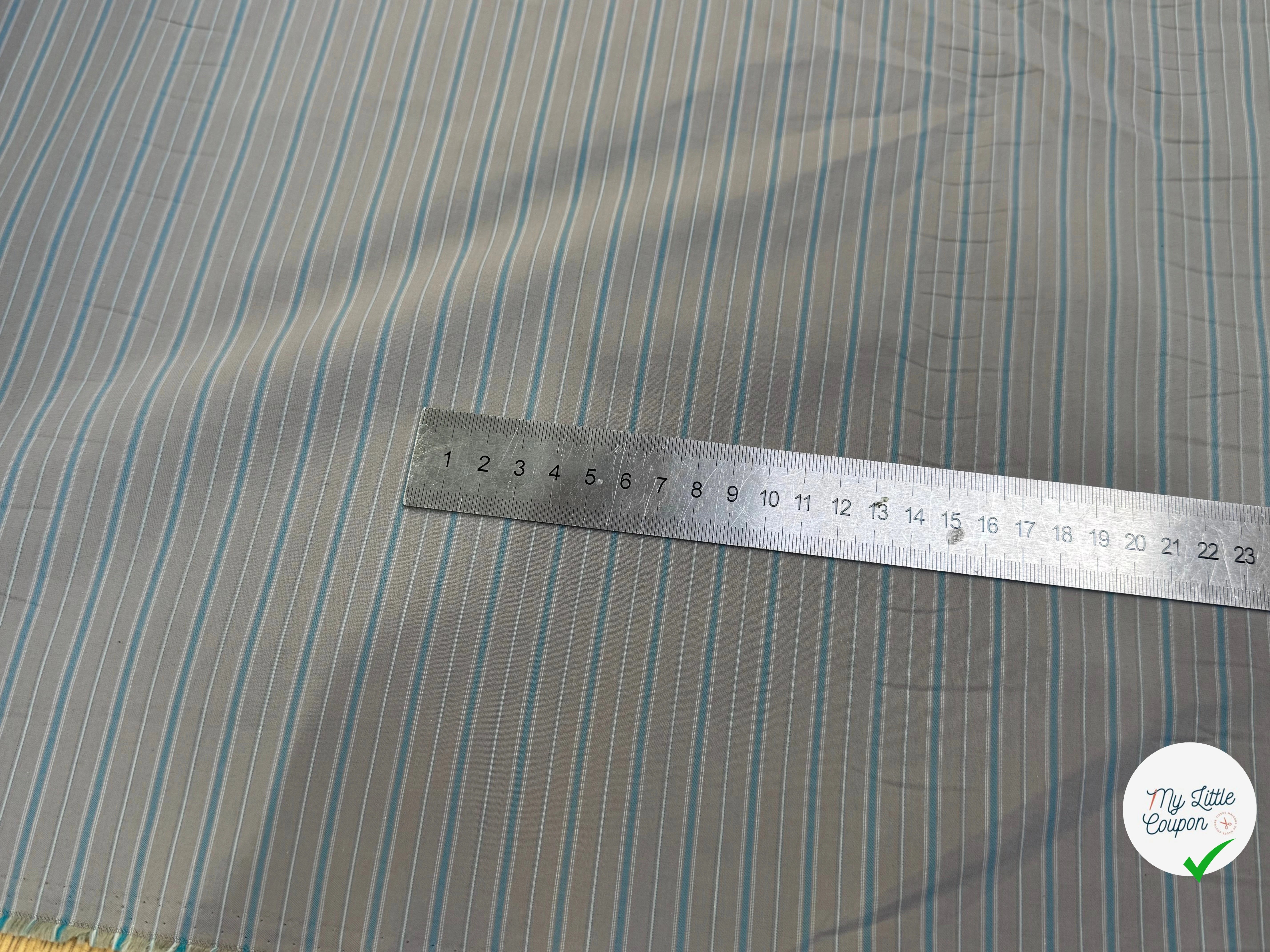 TISSU CRAQUANT GROSSES RAYURES VERT GRIS - My Little Coupon