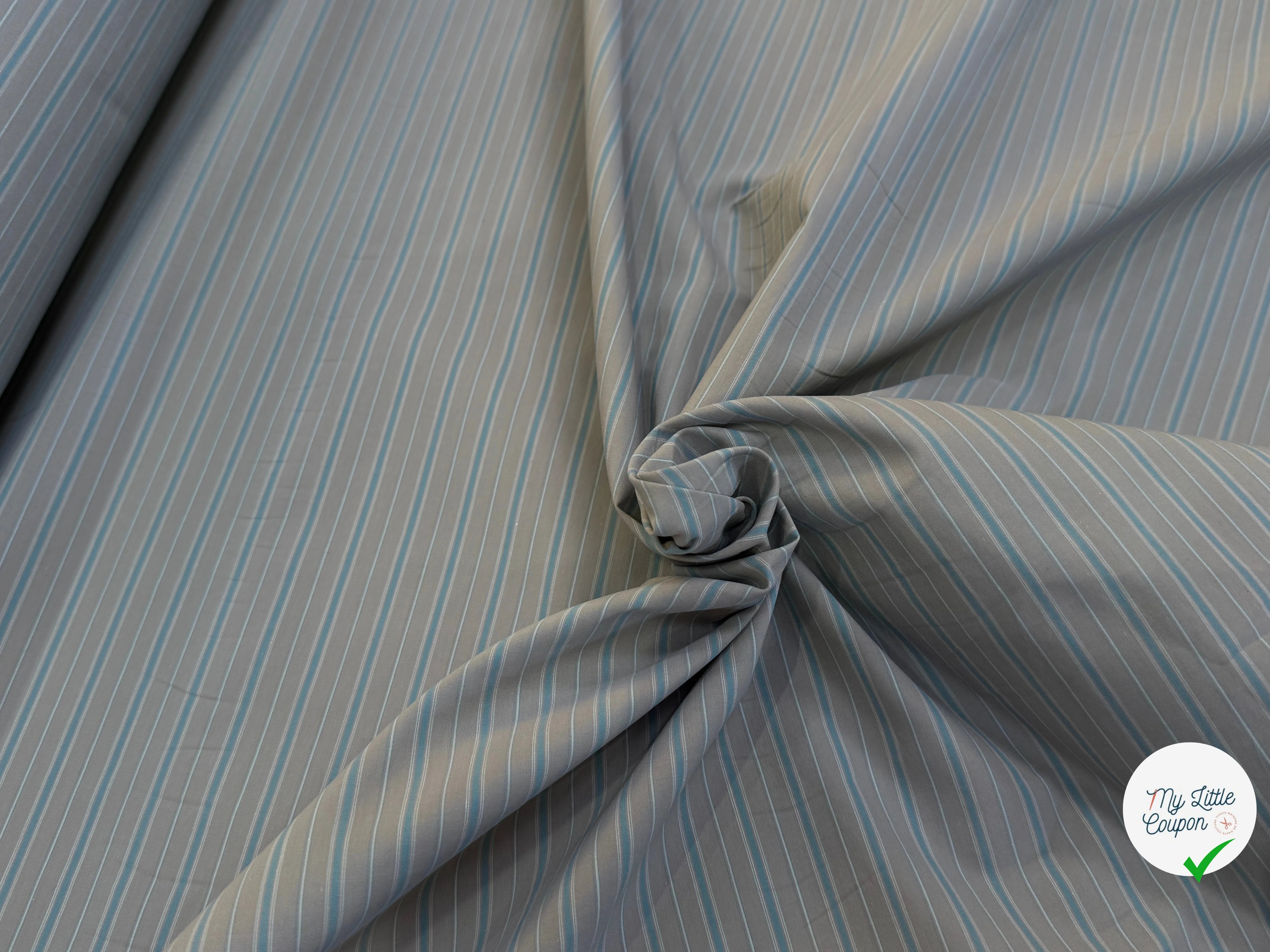 TISSU CRAQUANT GROSSES RAYURES VERT GRIS - My Little Coupon
