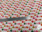 TISSU CRÊPE DE VISCOSE IMPRIMÉ POIS MULTICOLORES FANTASY ROND MULTIROUGE - My Little Coupon