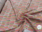TISSU CRÊPE DE VISCOSE IMPRIMÉ RAYURES MULTICOLORES FANTASY TRAIT MULTIROUGE - My Little Coupon