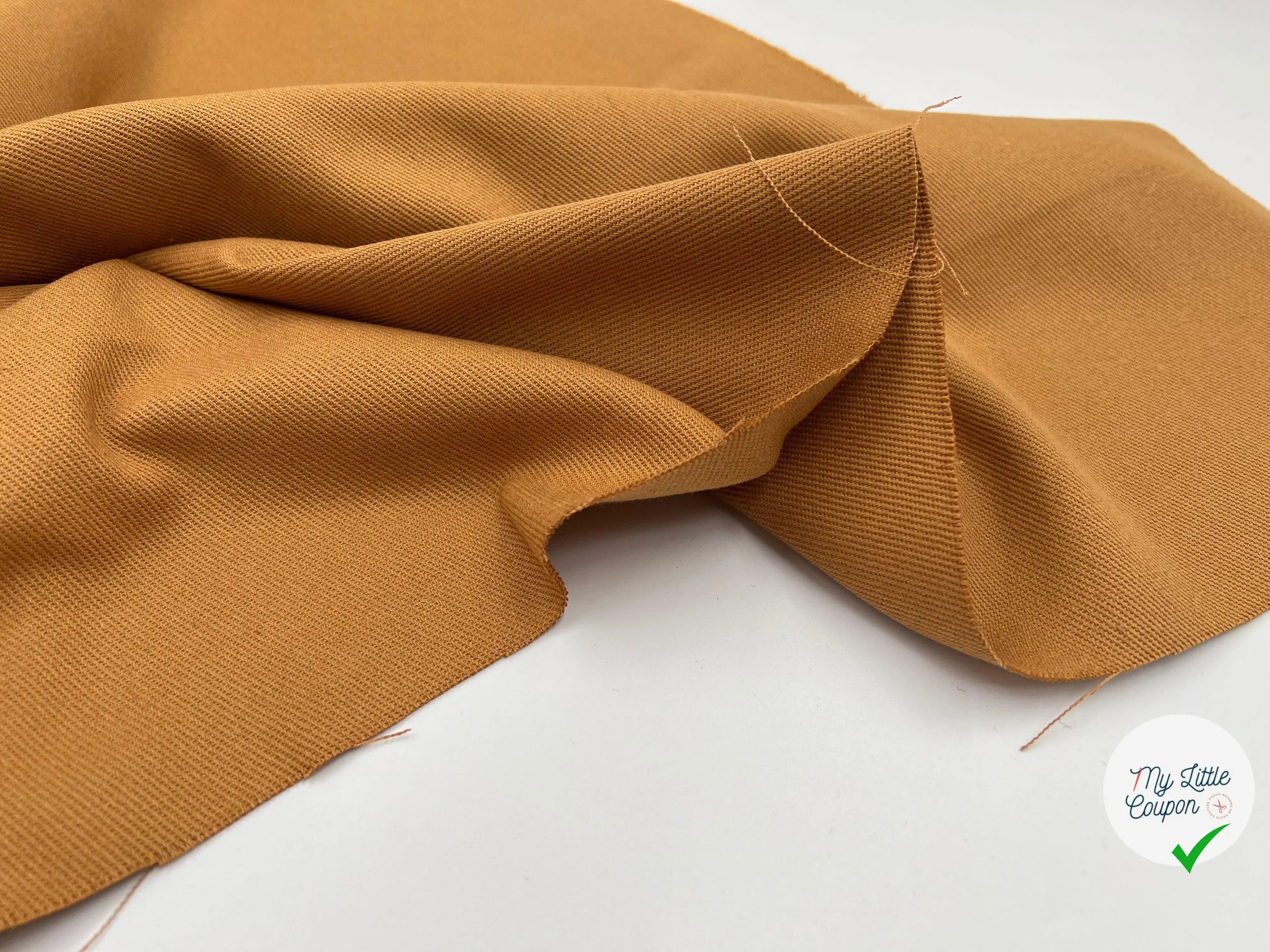 TISSU DRILL DE COTON PEIGNÉ CAMEL - My Little Coupon - tissu - coudre