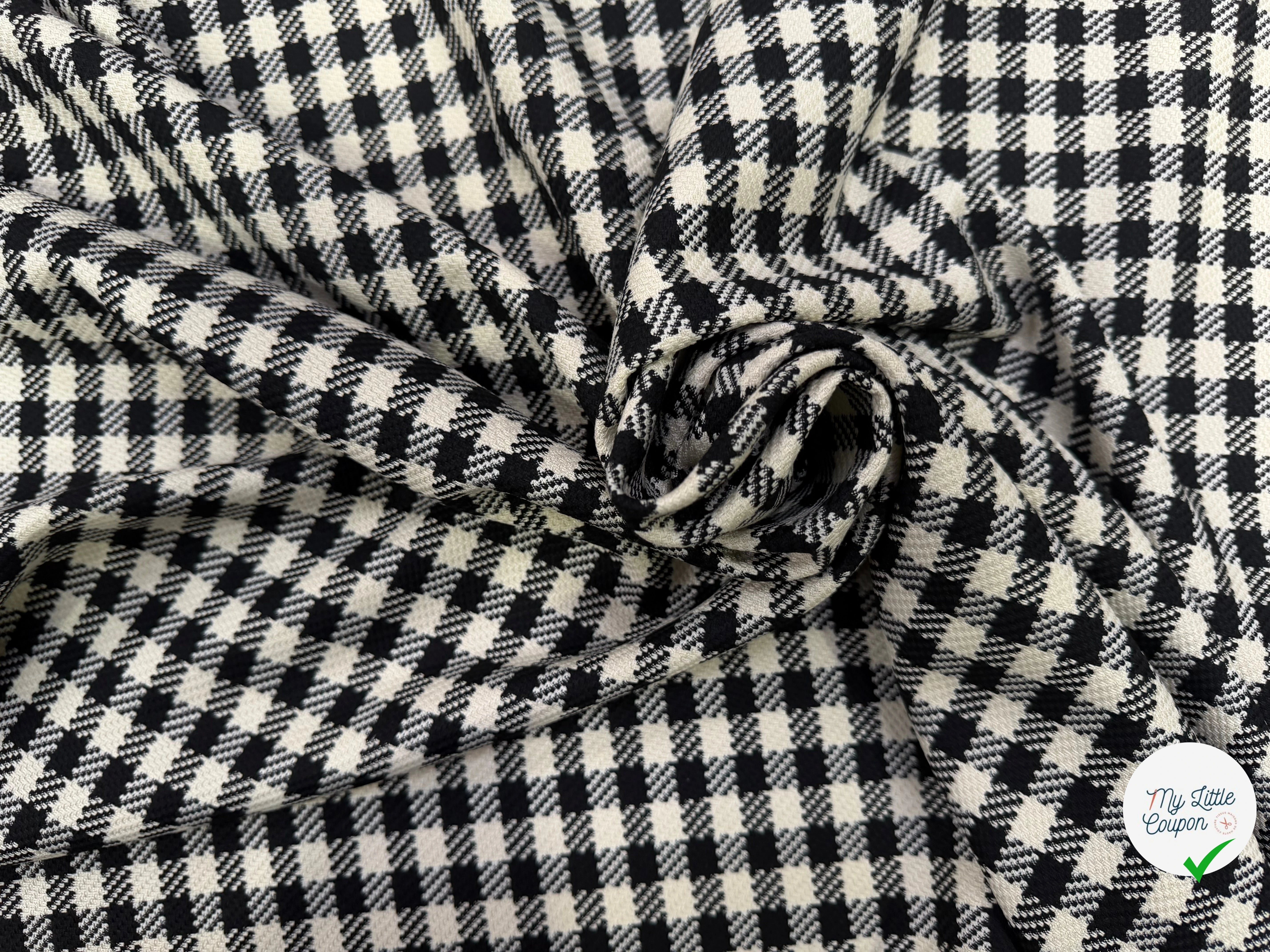TISSU FACON TWEED DAMIER SUPERBE DRAPÉ POLYVISCOSE - My Little Coupon