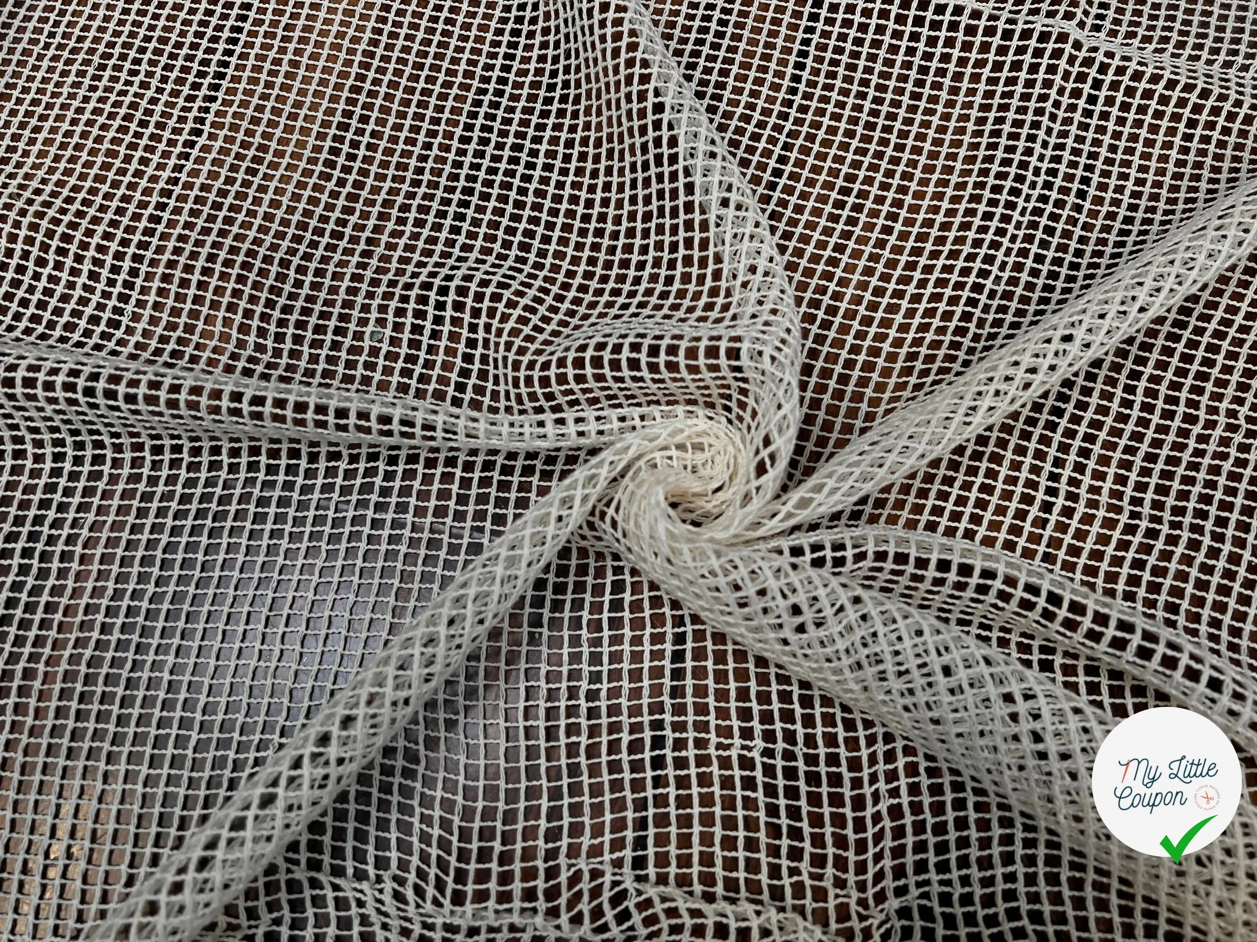 TISSU FILET MESH BLANC CASSÉ - My Little Coupon