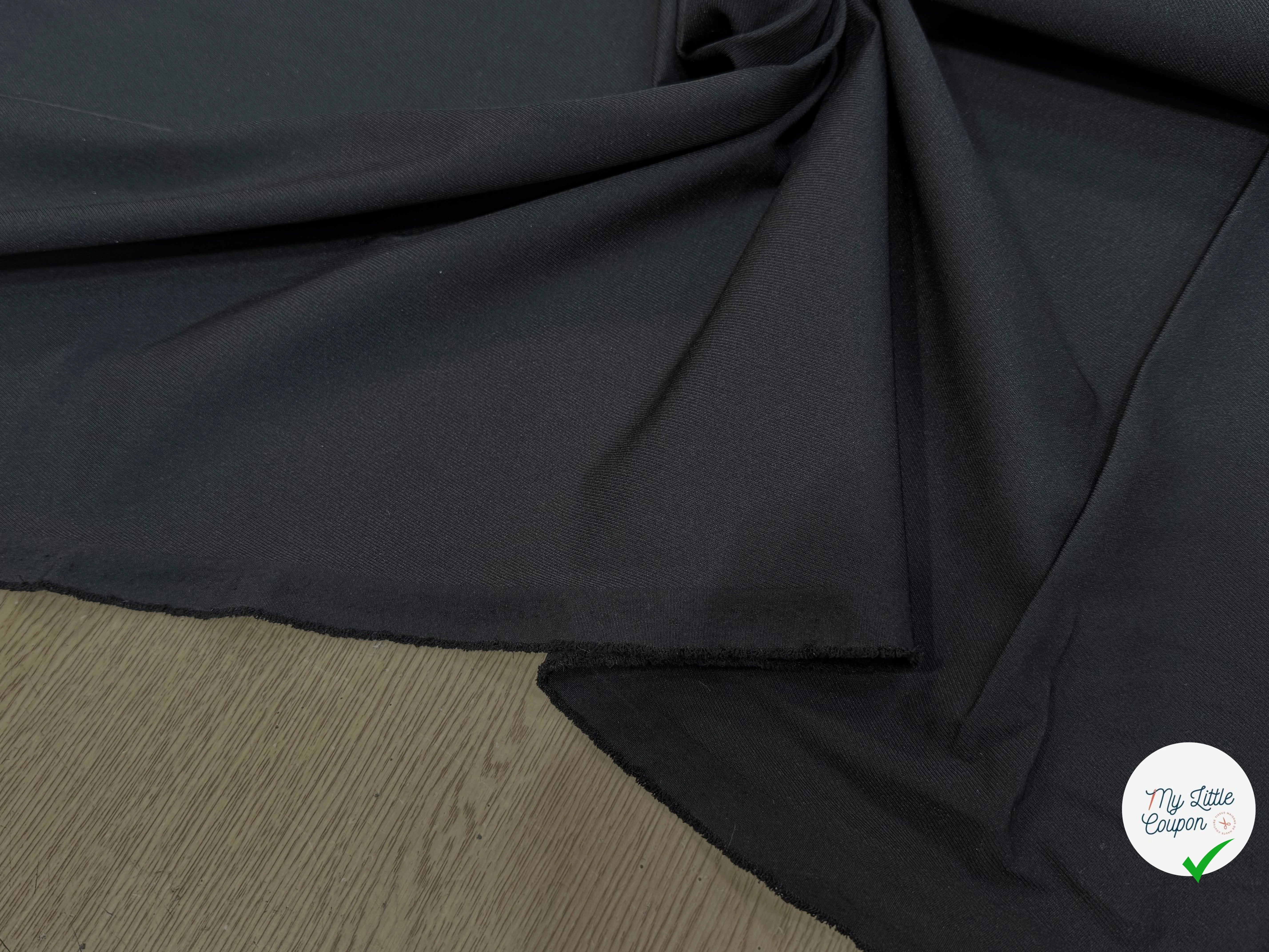 TISSU FINEMENT SERGÉ NYLON-POLYAMIDE ULTRA STRETCH NOIR - My Little Coupon