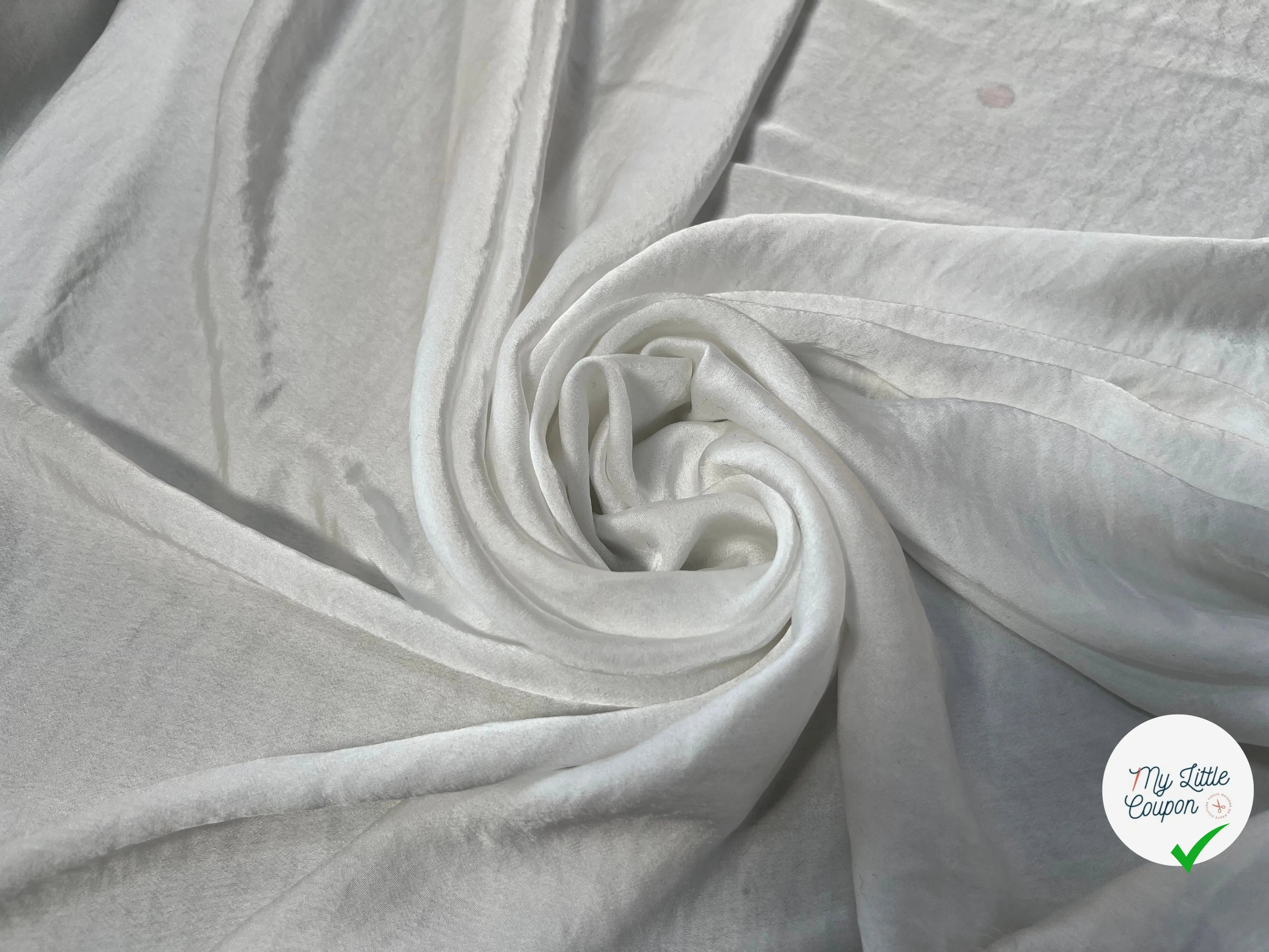 TISSU FLUIDE CRINKEL TOUCHÉ DOUX BLANC - My Little Coupon