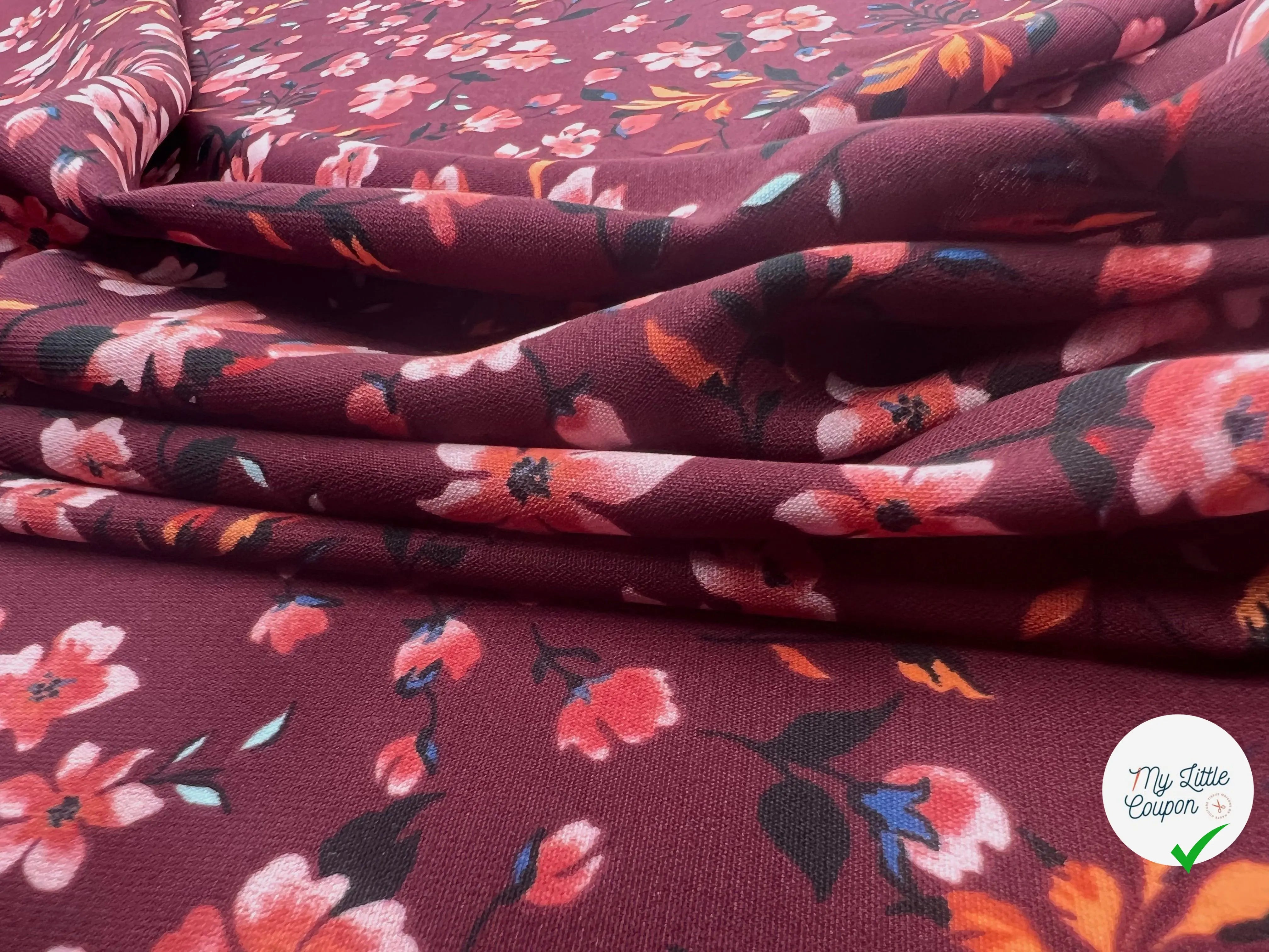 TISSU FLUIDE IMPRIMÉ FLEURS D'AUTOMNE - My Little Coupon - tissu - coudre