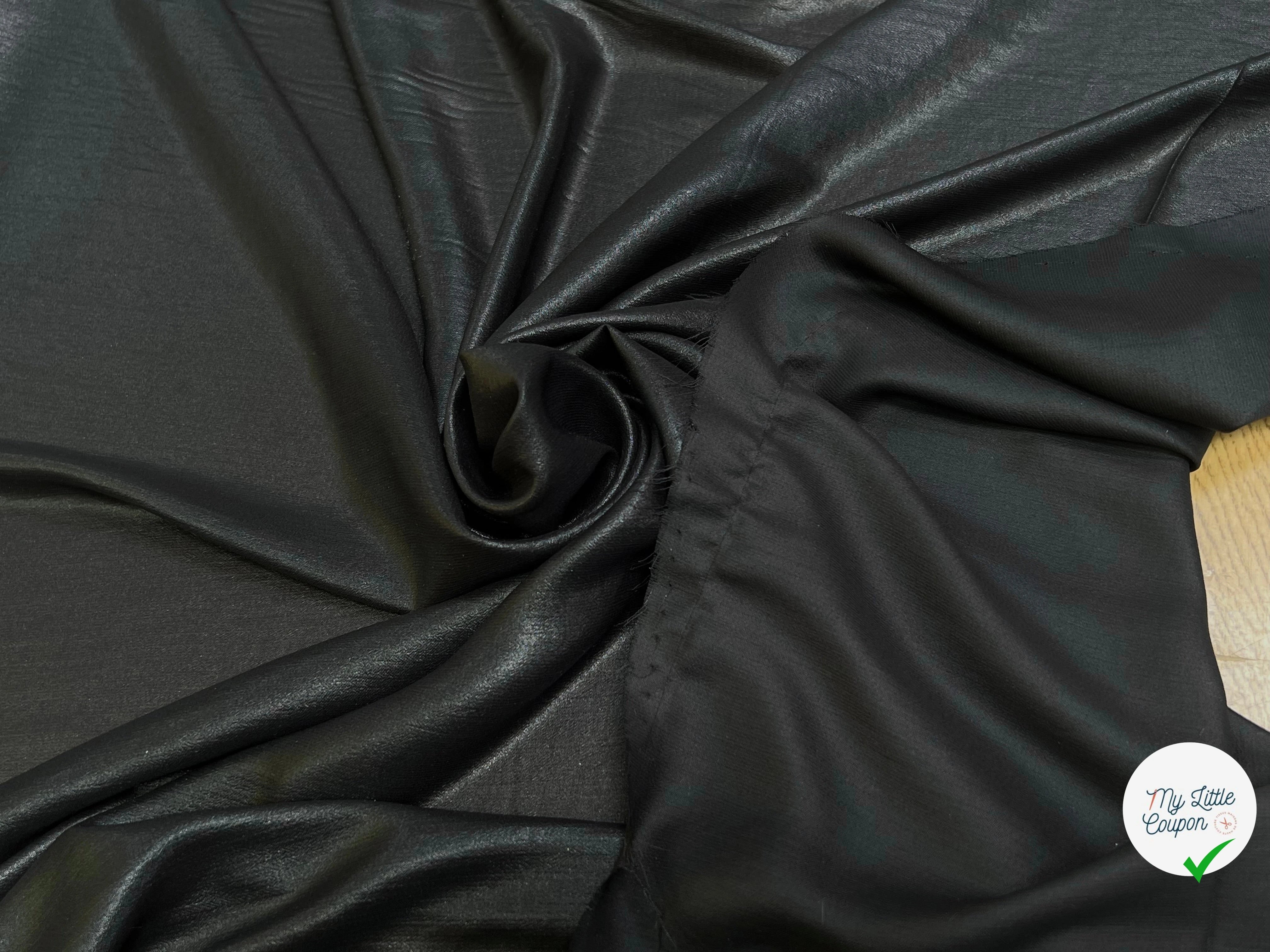 TISSU FLUIDE SCINTILLANT ÉFFET HUILÉ NOIR - My Little Coupon