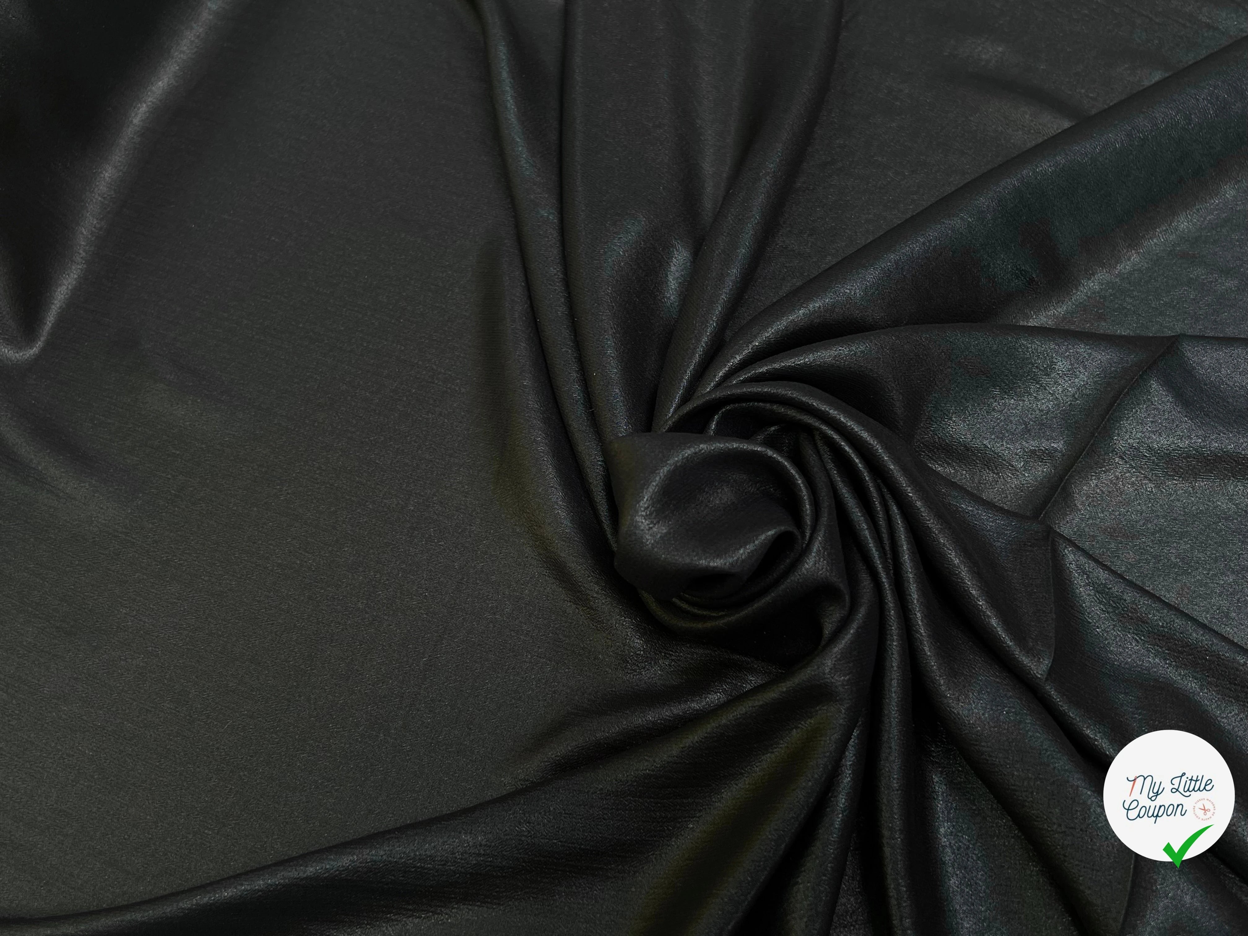 TISSU FLUIDE SCINTILLANT ÉFFET HUILÉ NOIR - My Little Coupon