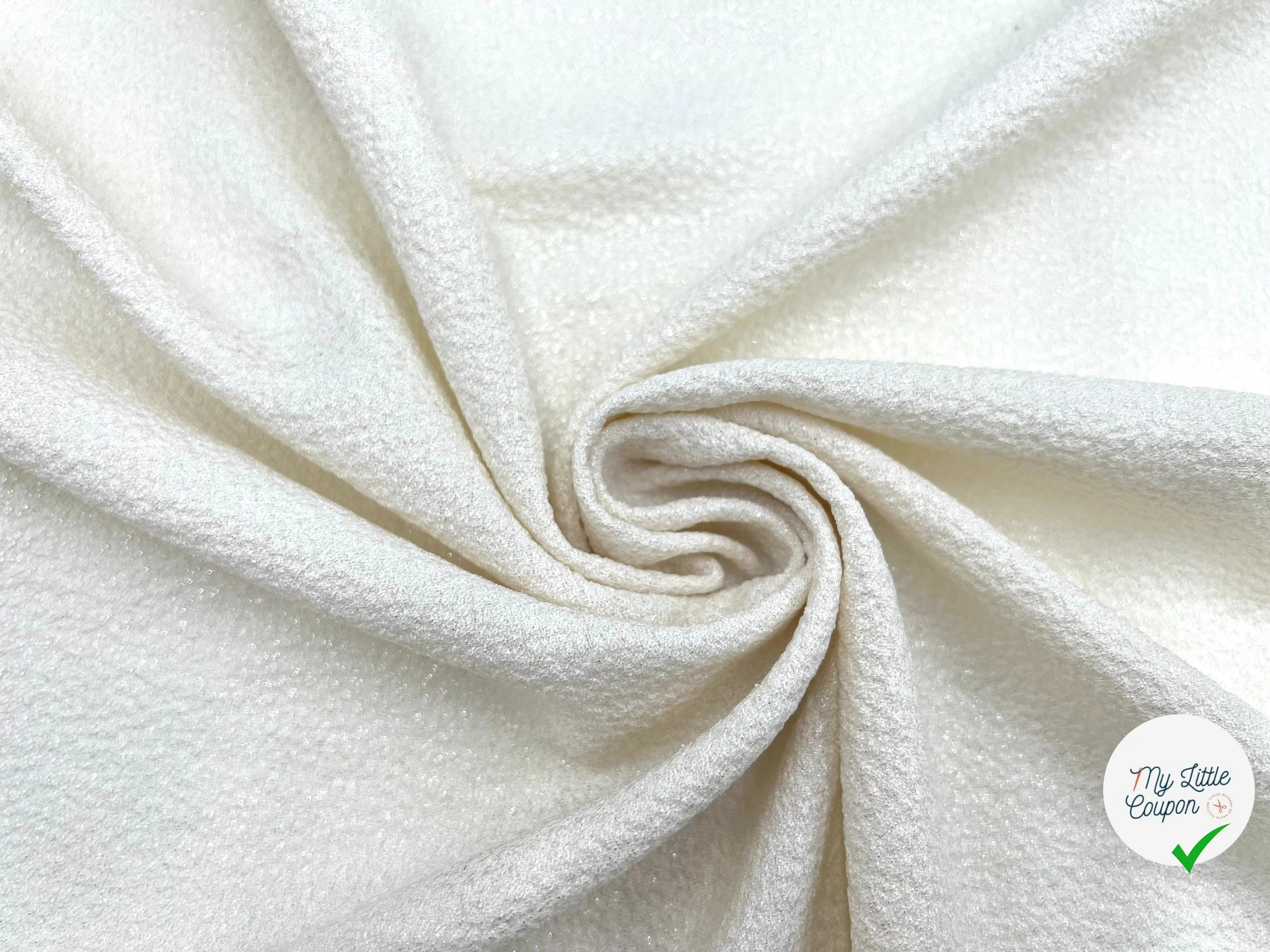 TISSU GRANULÉ FLUIDE BLANC CASSÉ - My Little Coupon - tissu - coudre