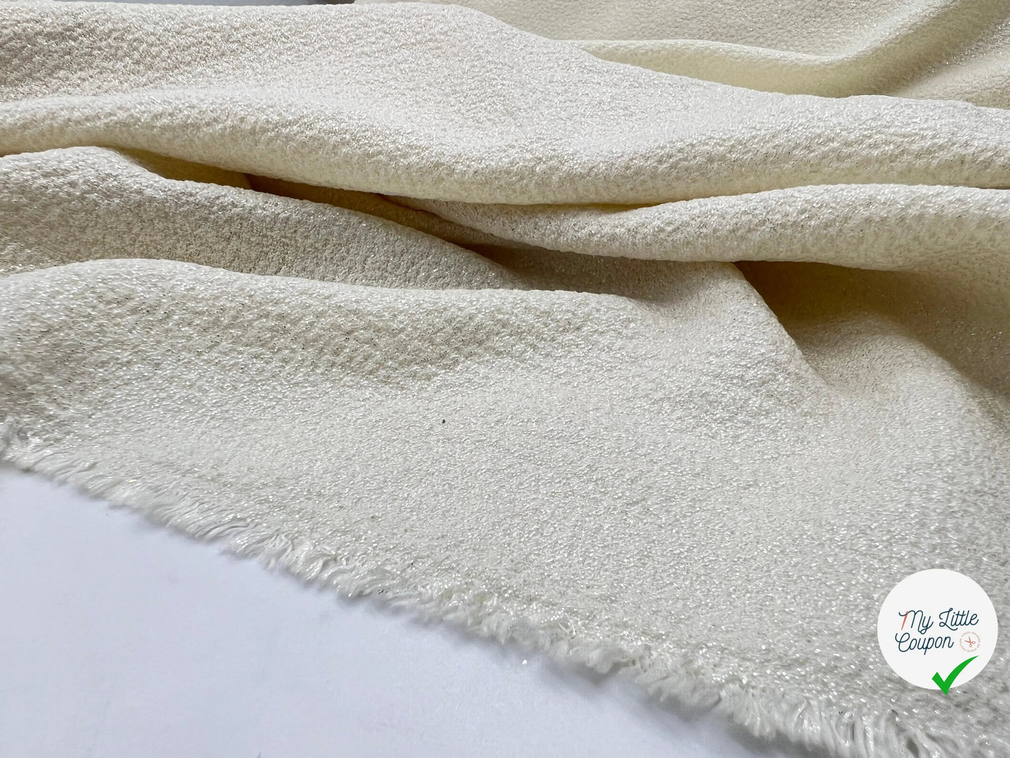 TISSU GRANULÉ FLUIDE BLANC CASSÉ - My Little Coupon - tissu - coudre