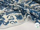 TISSU IMPRIMÉ CACHEMIRE INDIGO BANDES SATINÉES - My Little Coupon - tissu - coudre