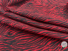 TISSU JACQUARD MOTIF ZÈBRE ROUGE ET NOIR - My Little Coupon - tissu - coudre