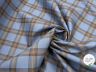 TISSU LAINAGE CARREAUX FOND BLEU DÉJÀ THERMOCOLLÉ - My Little Coupon - tissu - coudre