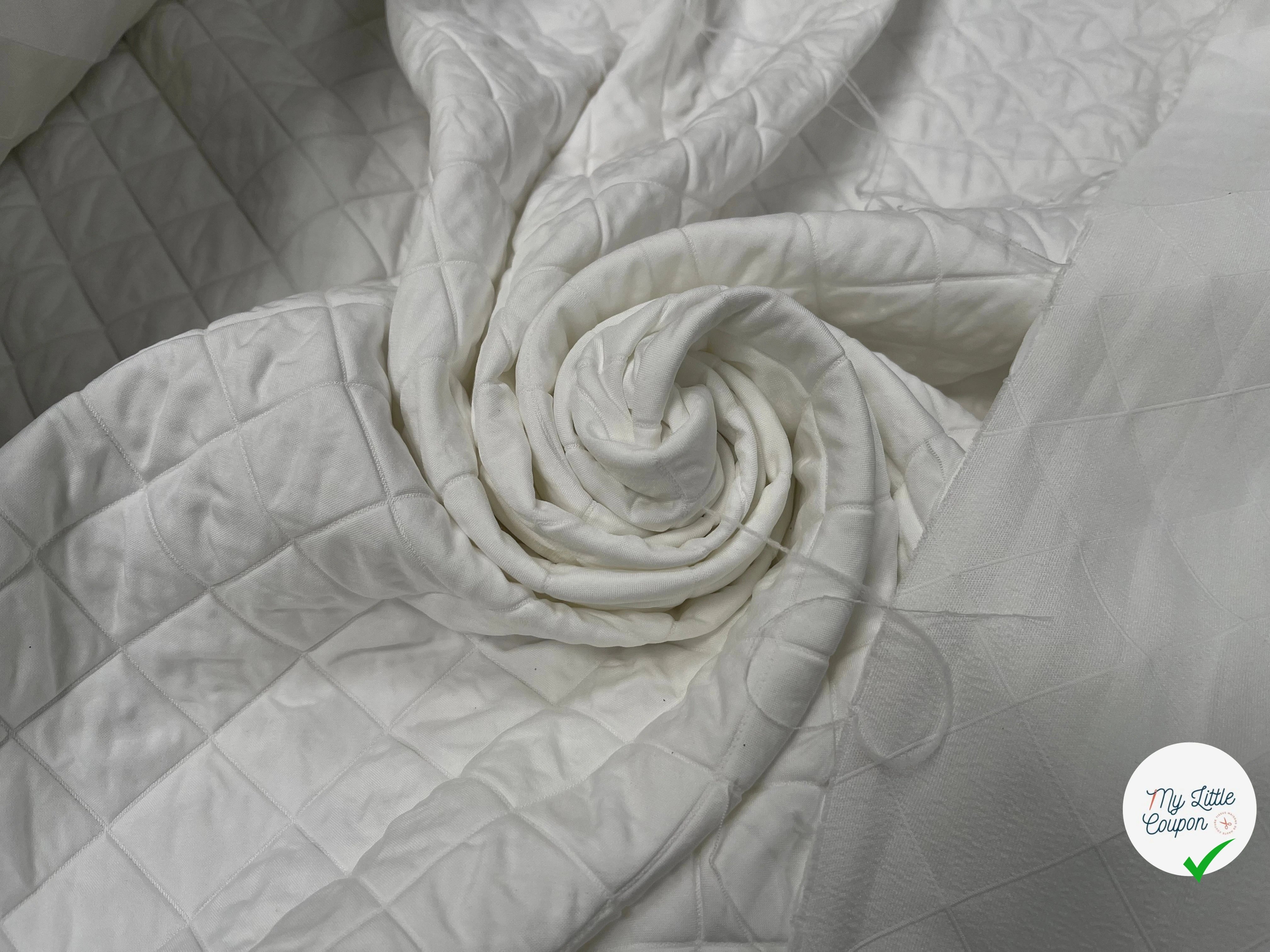 TISSU MATELASSÉ BLANC MOTIF LOSANGE ENVERS DOUX - My Little Coupon