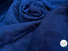 TISSU MATELASSÉ BLEU MOTIF RECTANGLE ENVERS DOUX - My Little Coupon