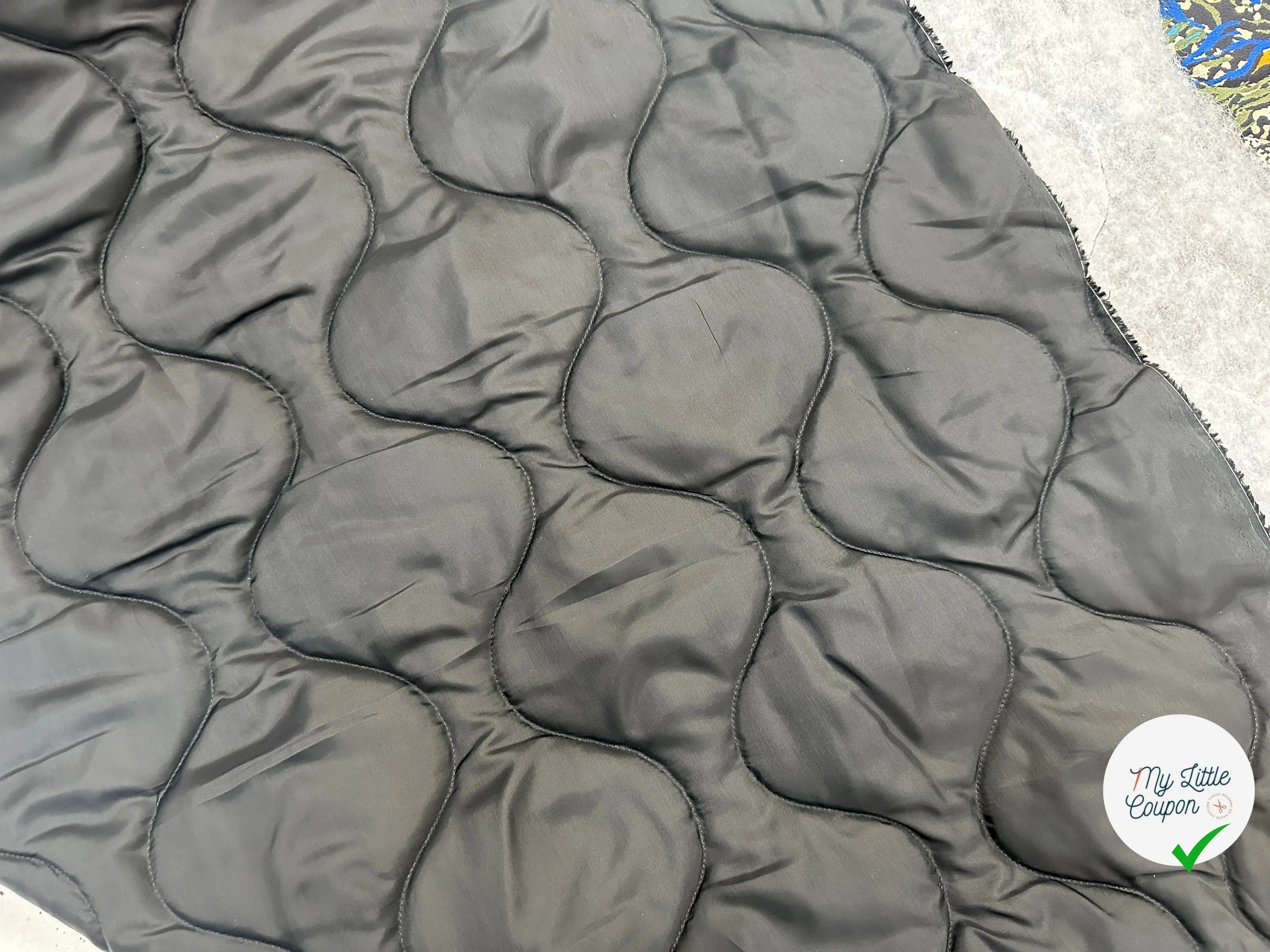 TISSU MATELASSÉ BUBBLE DESSUS DOUBLURE NOIR DESSOUS MATELASSAGE FRANÇAIS MLC INTERN