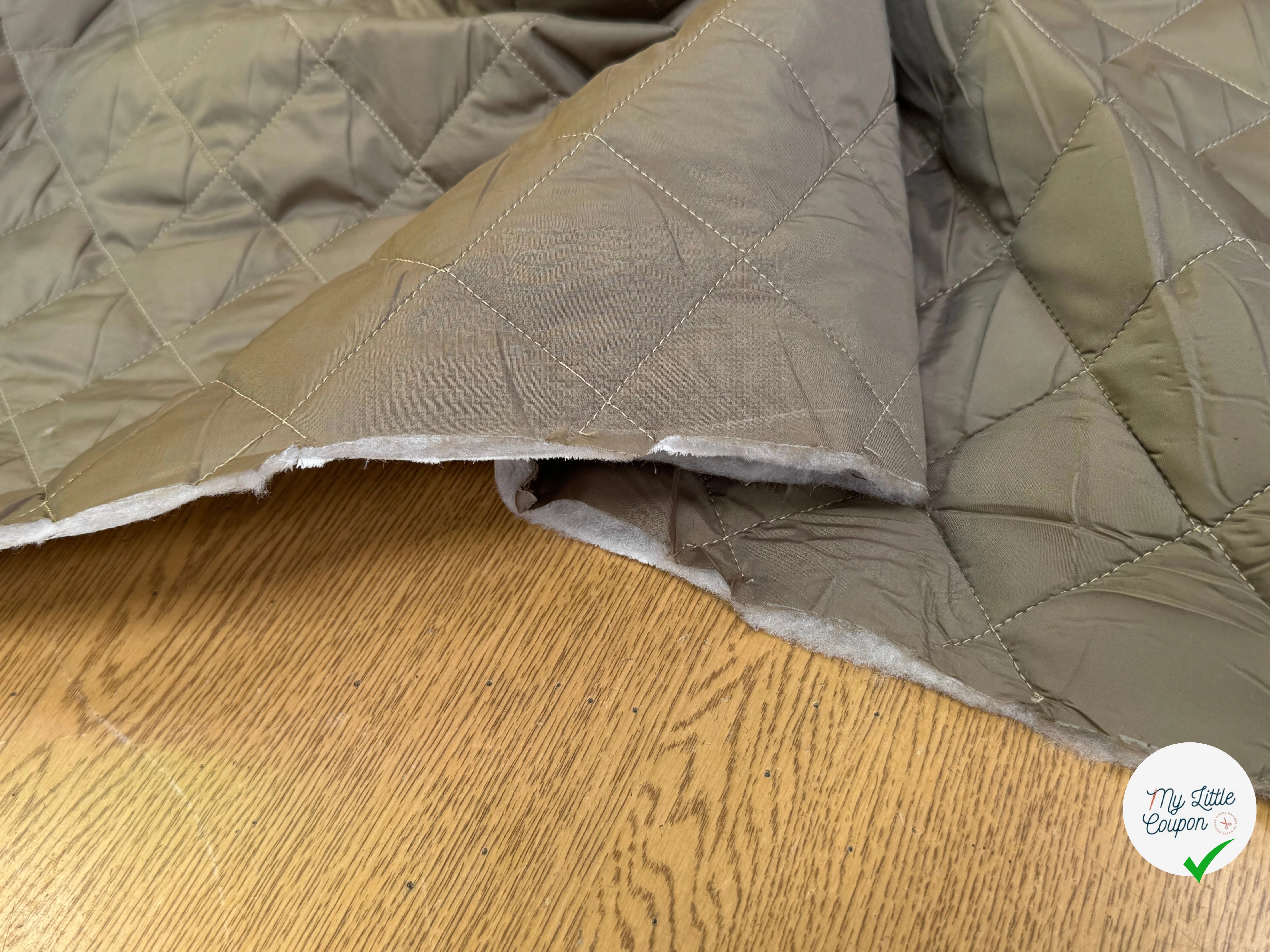 TISSU MATELASSÉ DEUX FACE DOUDOUNE GREIGE & STONE LOSANGE - My Little Coupon