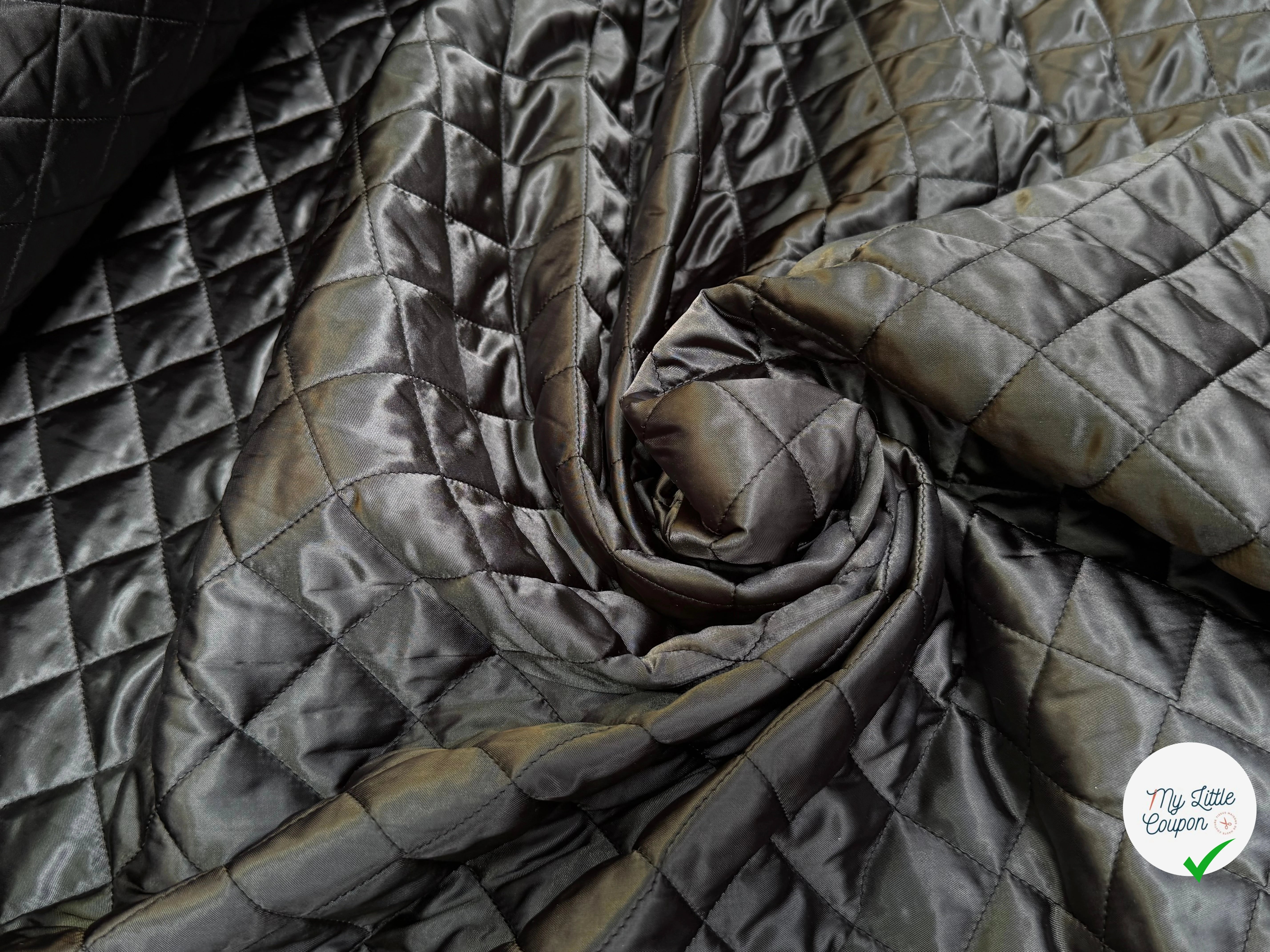 TISSU MATELASSÉ DOUBLE FACE DOUX NOIR - My Little Coupon