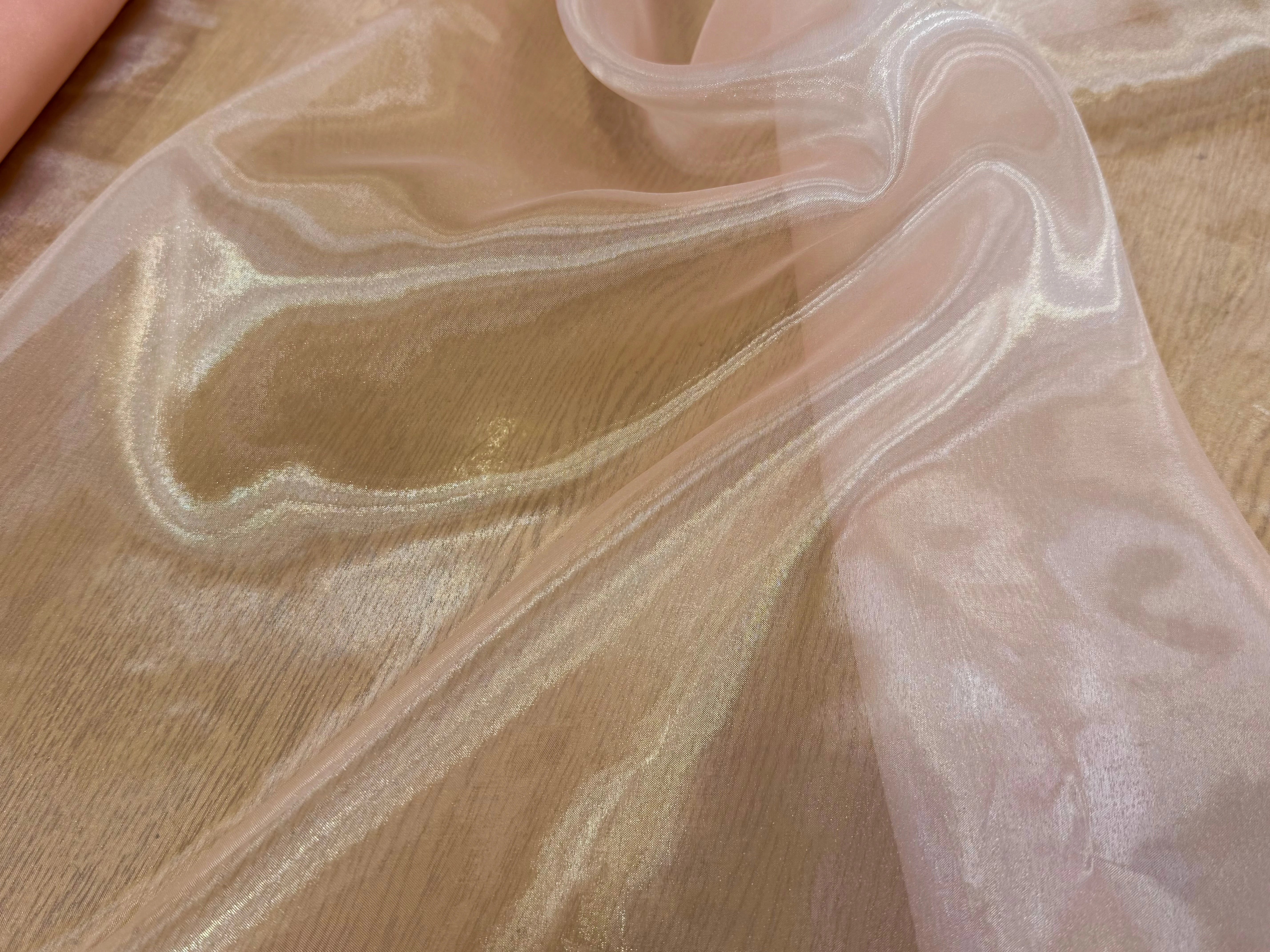 TISSU ORGANZA ROSE PALE BRILLANT - My Little Coupon
