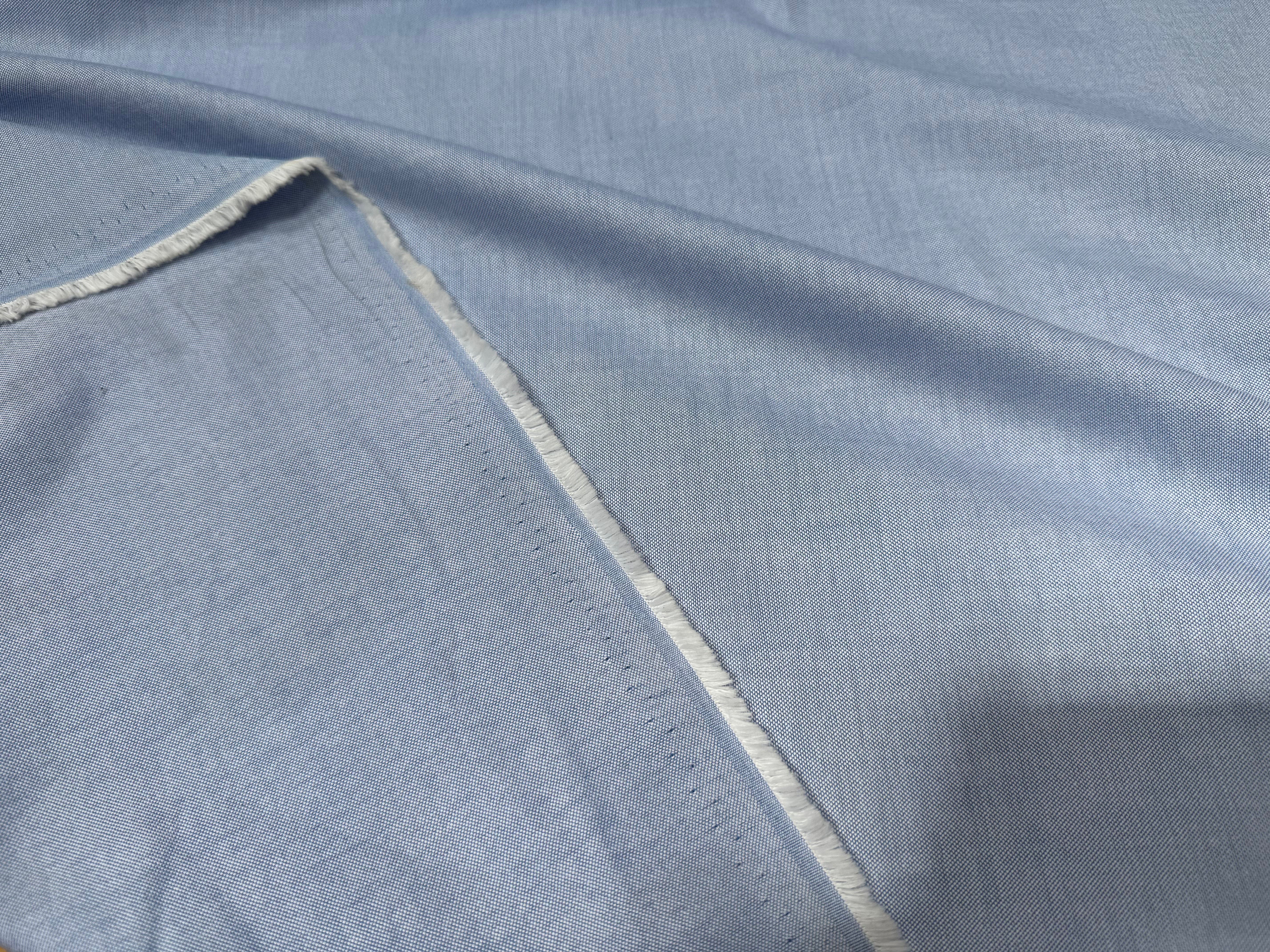 TISSU OXFORD DE COTON BLEU CIEL ET BLANC - My Little Coupon