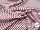 TISSU OXFORD SOMELIOS COTON RAYURES ROUGE BLANC GRIS - My Little Coupon