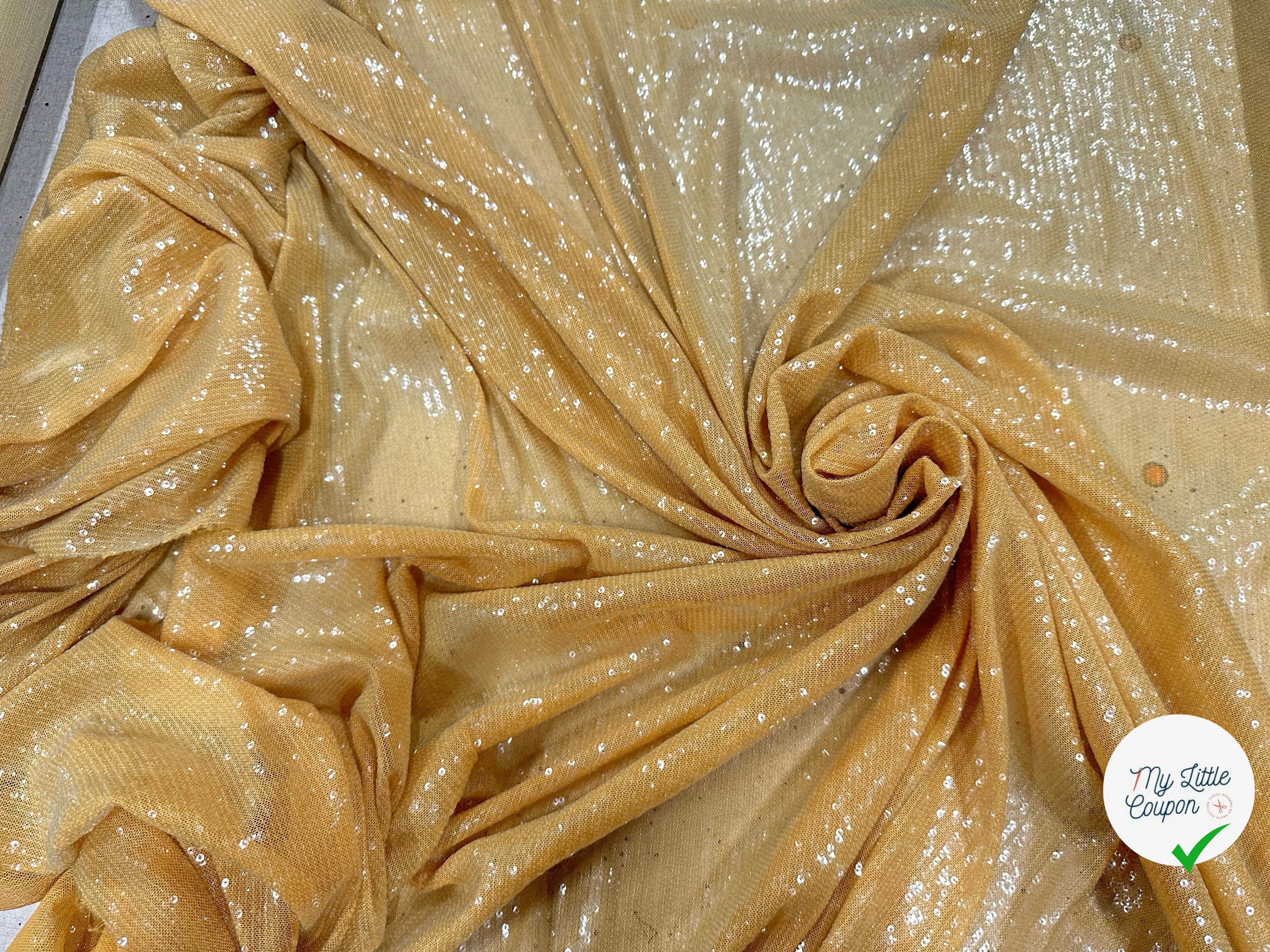 TISSU PAILLETTES OCRE - My Little Coupon
