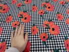 TISSU PEAU DE EPCHE FLEURS CARREAUX - My Little Coupon