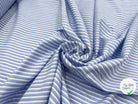 TISSU POPELINE COTON CHEMISE RAYURES BLANC ET BLEU CHIC - My Little Coupon - tissu - coudre
