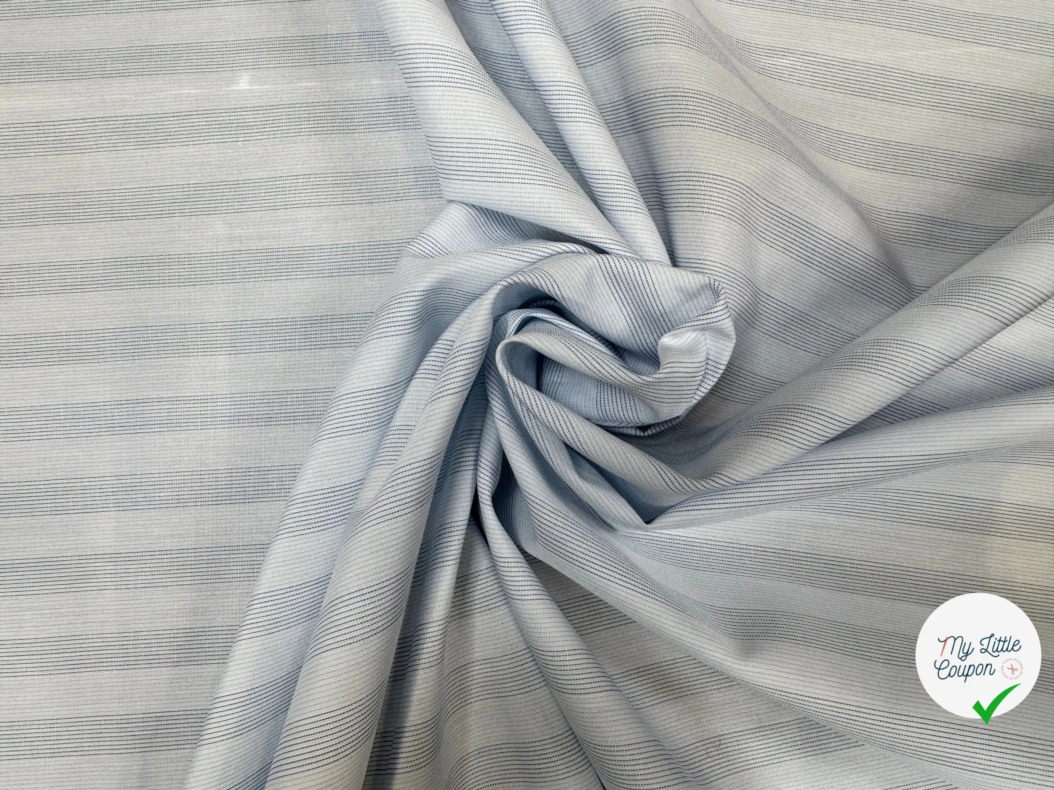TISSU POPELINE - TOILE RAYE BLEU - My Little Coupon